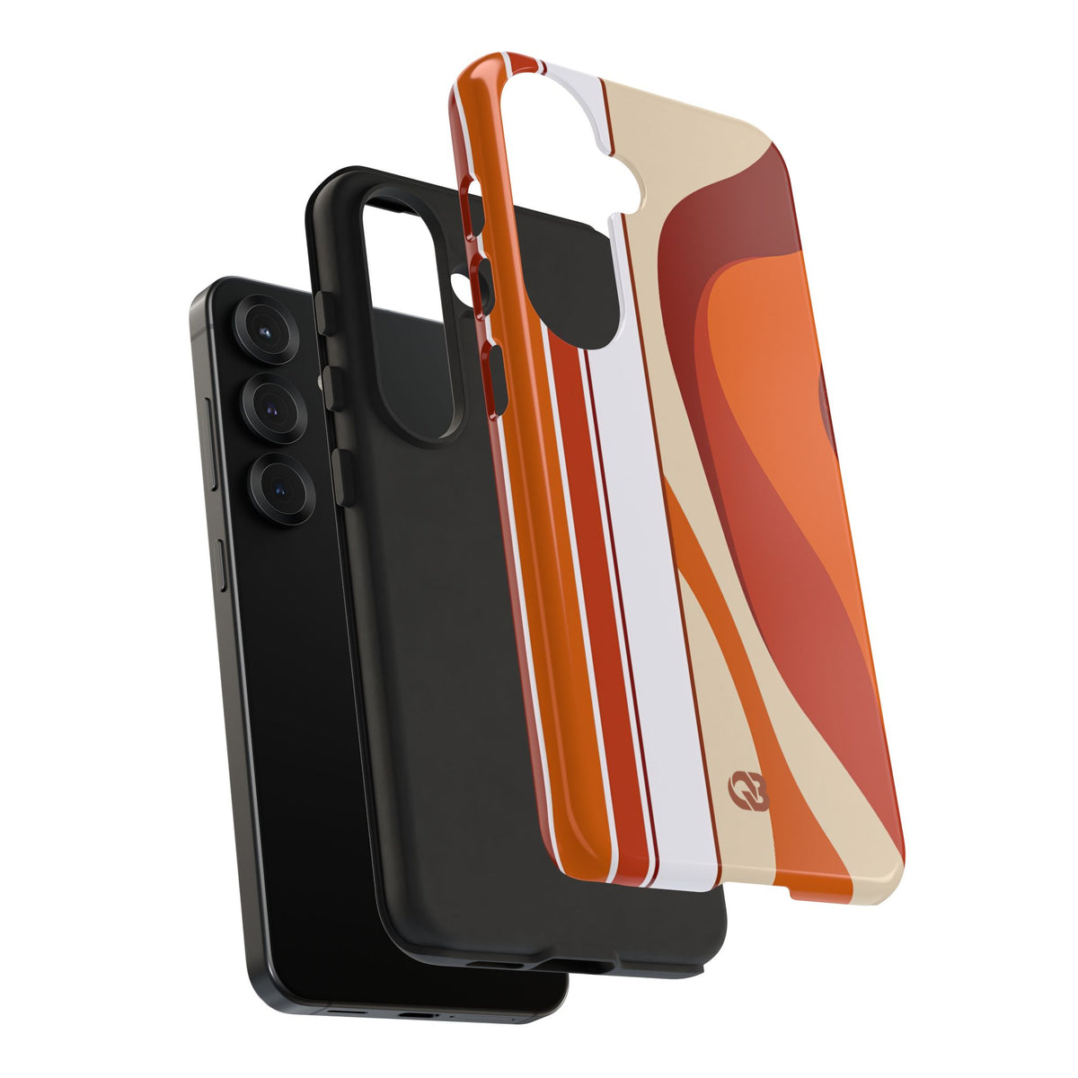 Orange Tough Phone Case for Samsung - Terracotta Metro Line