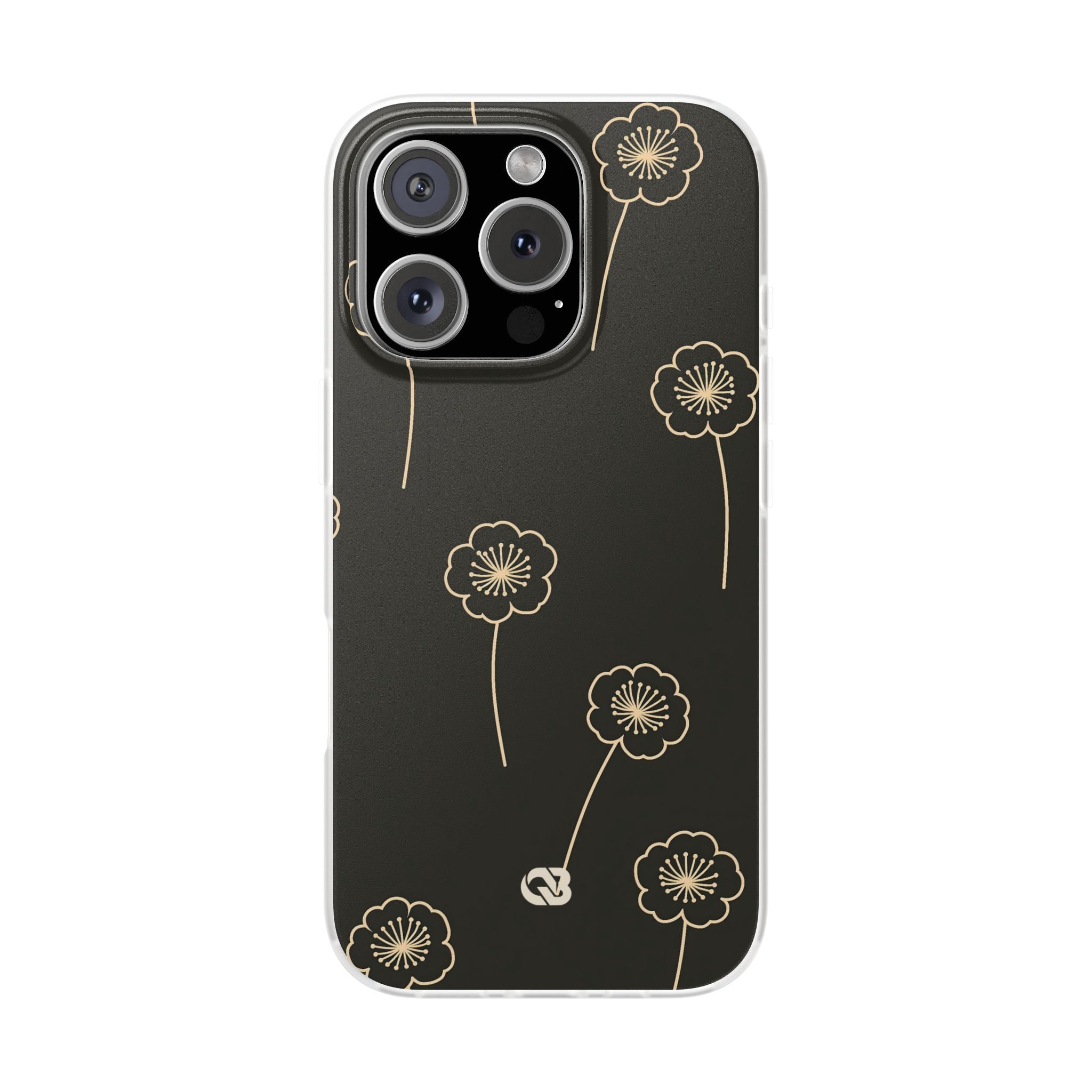 Black Lite Phone Case for iPhone - Obsidian Sand Petals