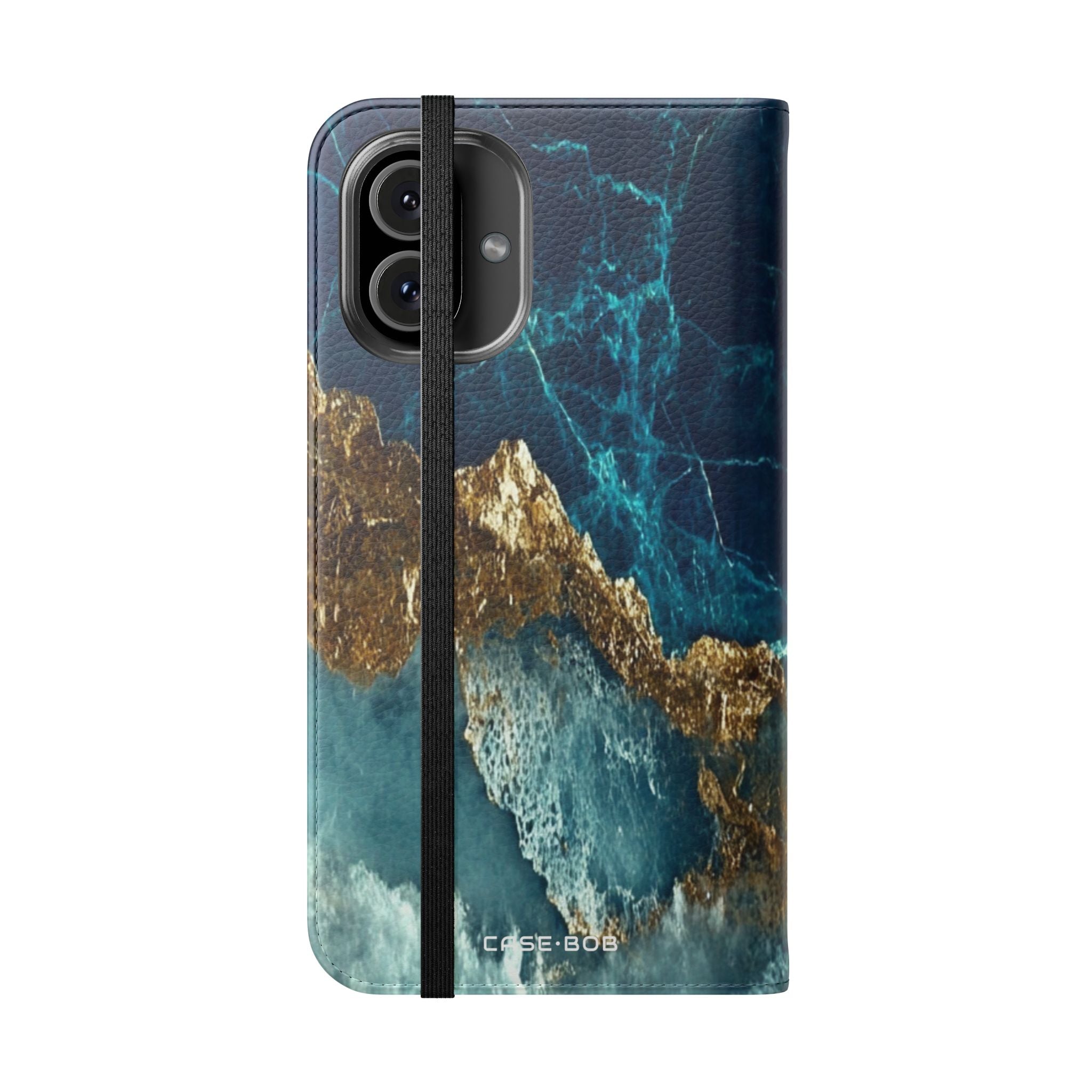 Golden Fracture Teal - iPhone 16 Plus Case - Wallet