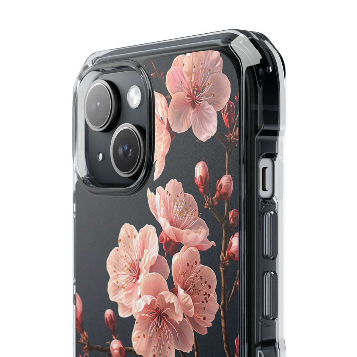 Midnight Sakura Bloom · Clear Impact Magnetic Phone Case for iPhone · Pink