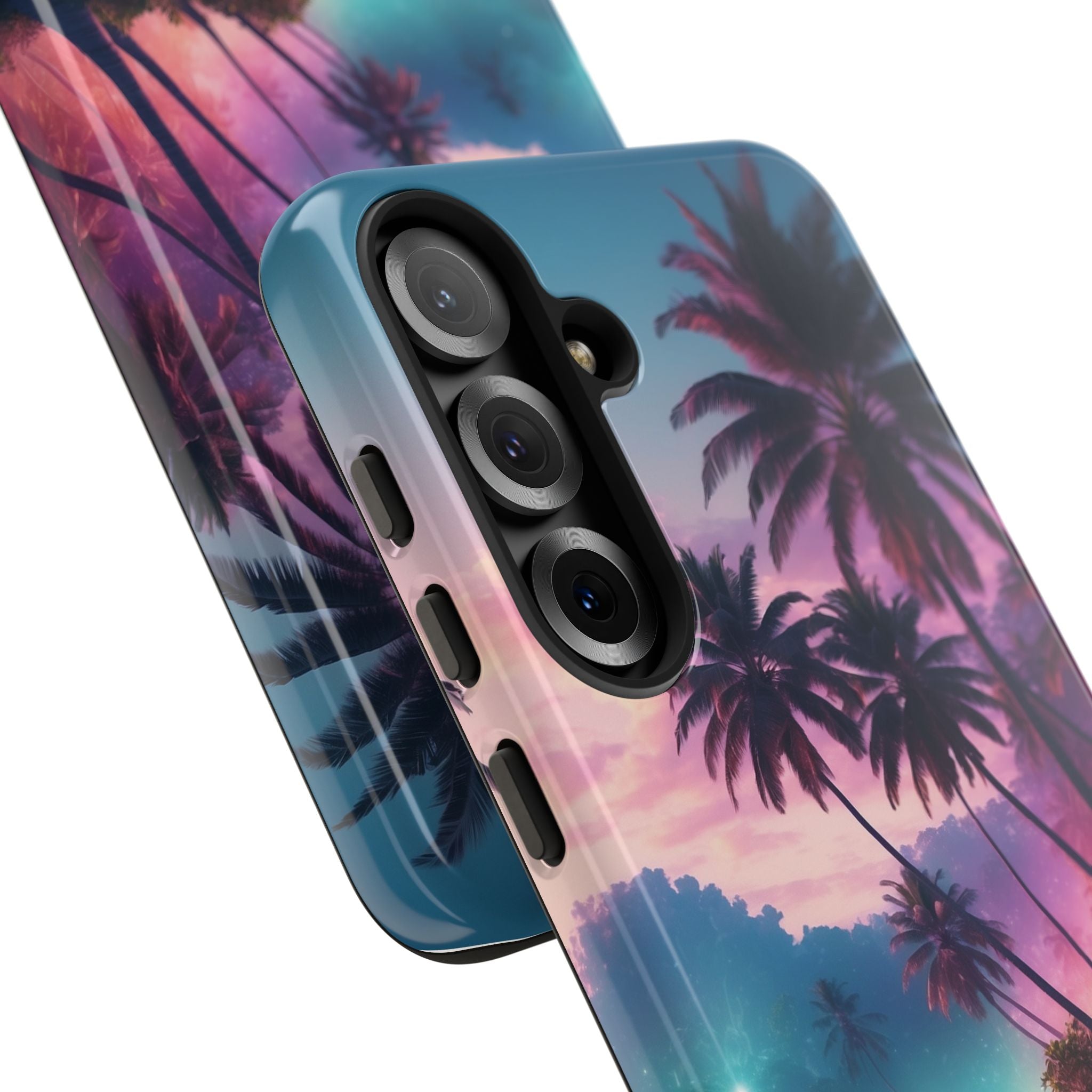Neon Shore Palms · Tough Handyhülle für Samsung