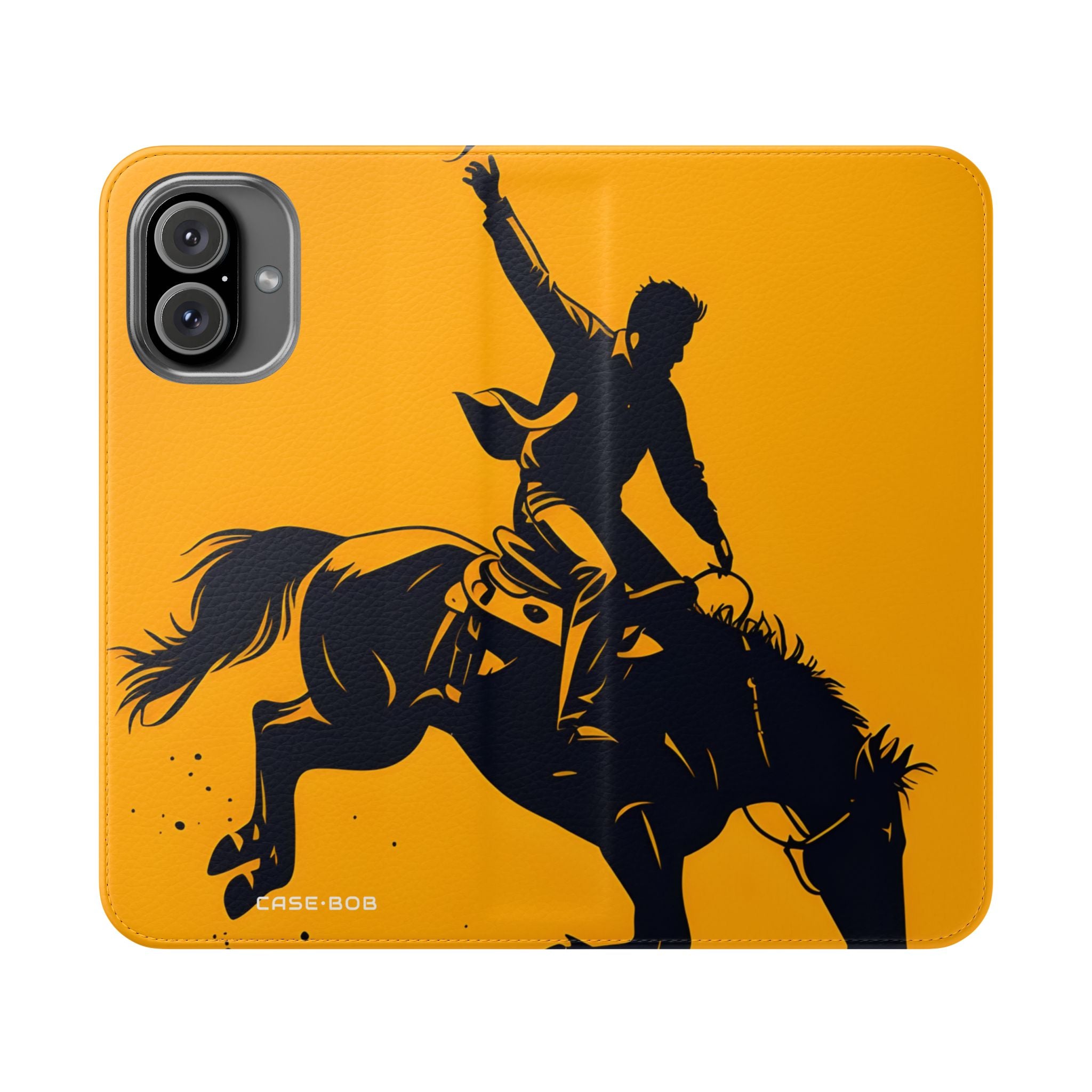 Bucking Cowboy Shadow - iPhone 16 Plus Case - Wallet