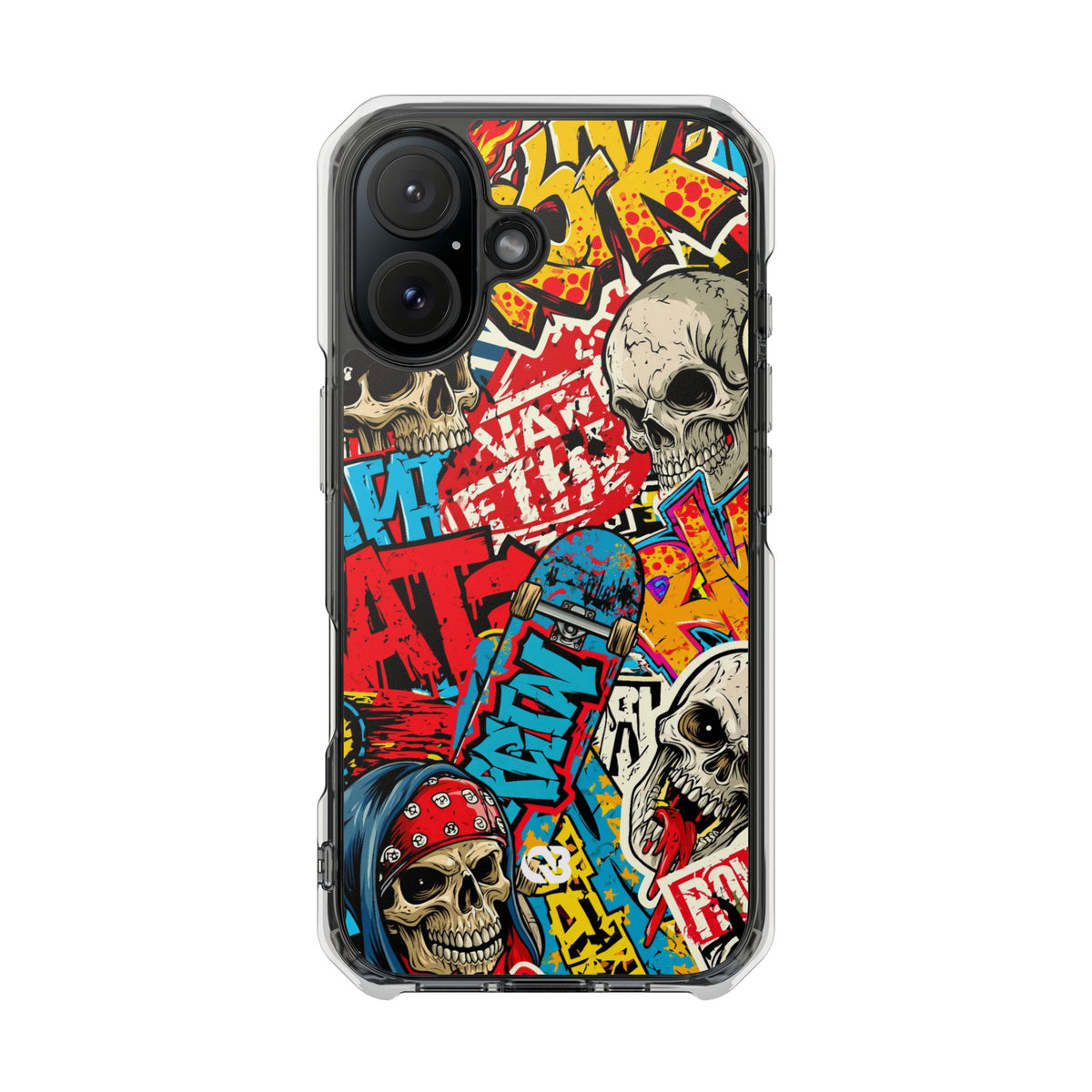 Skate Skull Riot · Clear Impact Magnetic Phone Case for iPhone · Red