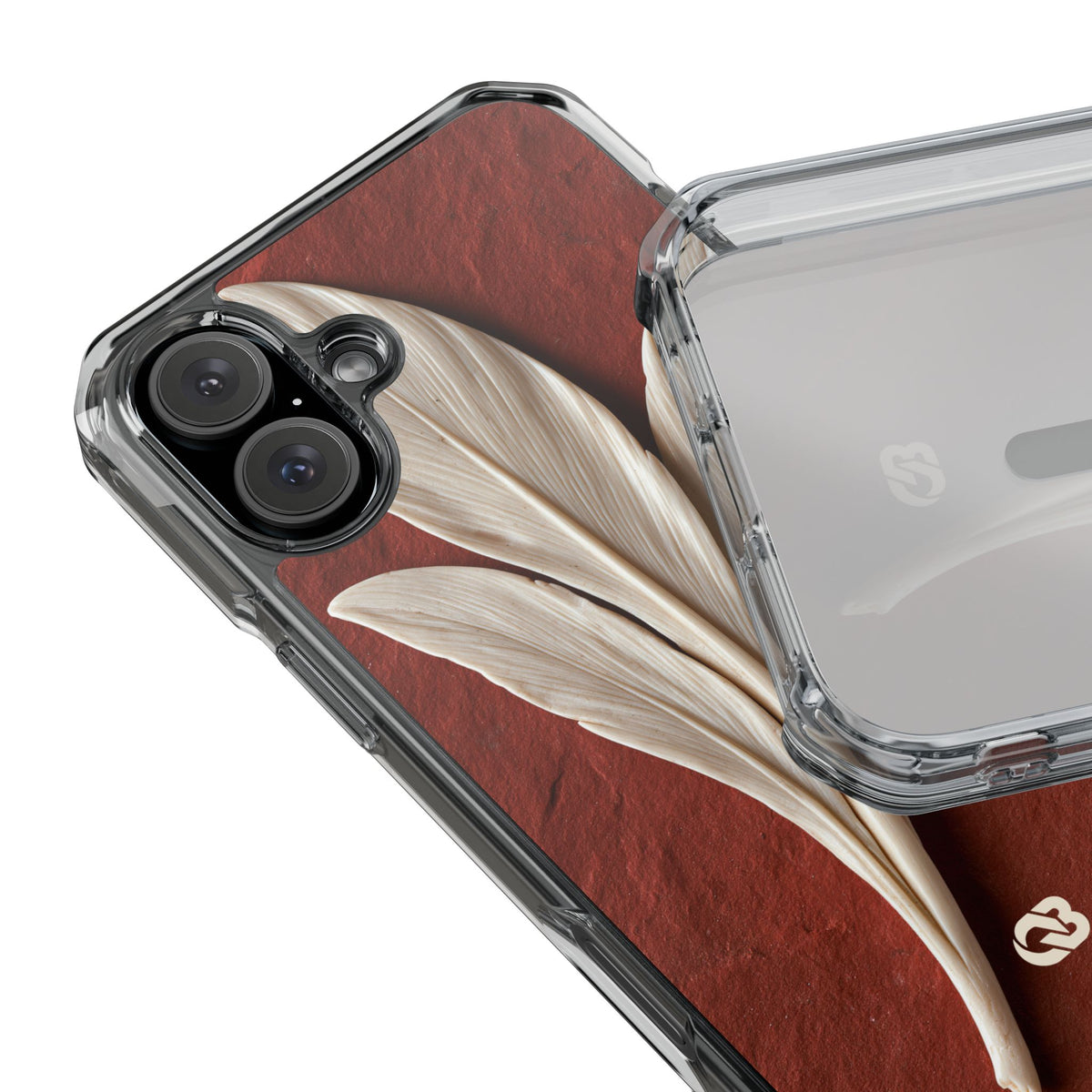 Carved Ivory Plume · Clear Impact Magnetic Phone Case for iPhone · Red