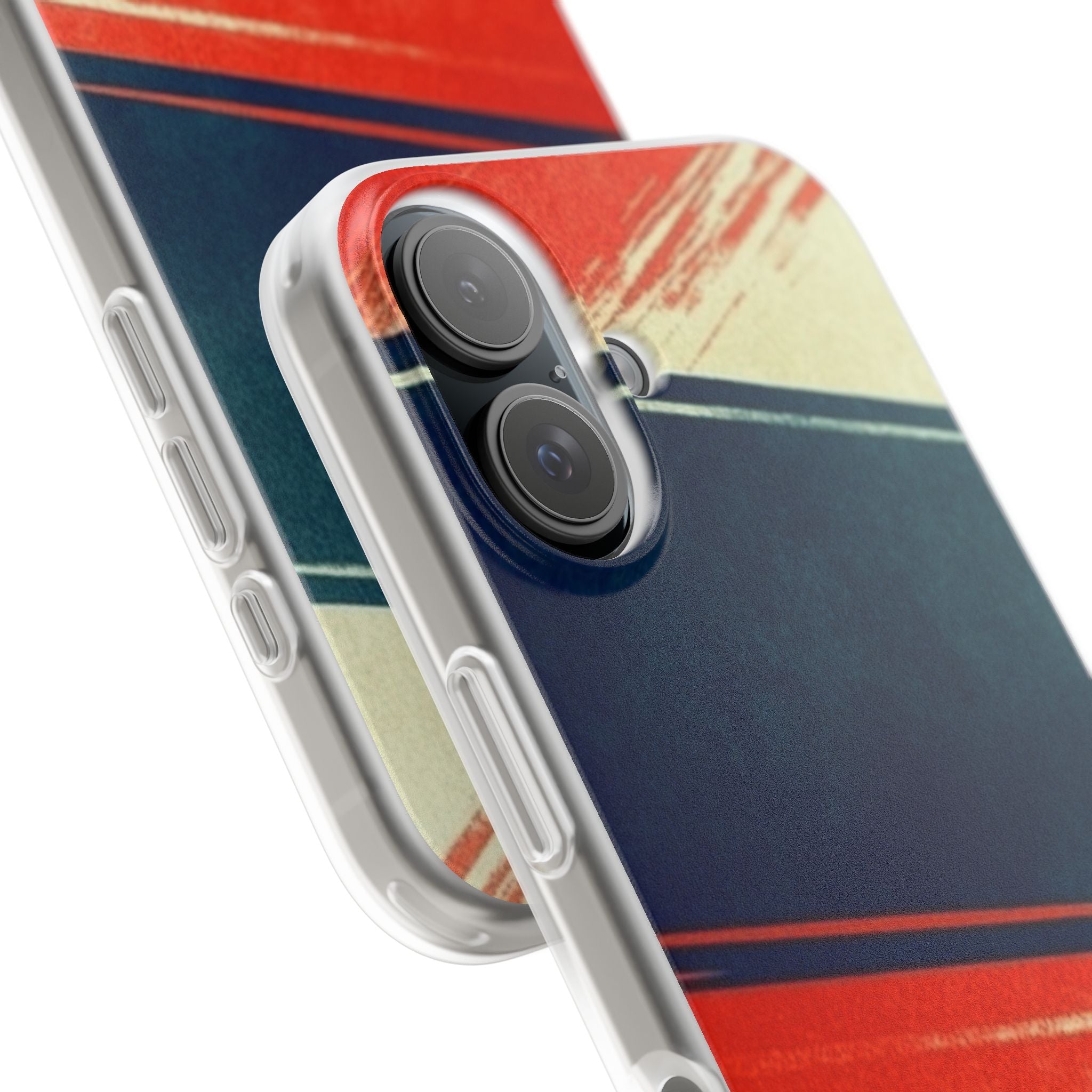 Blau diagonale Bewegung iPhone 16 Case - Soft