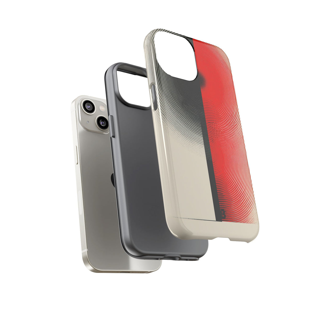 Red Tough Phone Case for iPhone - Split Signal Red