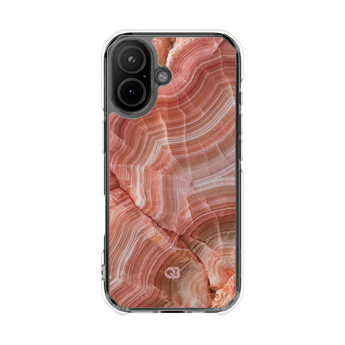 Blushing Rose Strata · Clear Impact Magnetic Phone Case for iPhone · Pink