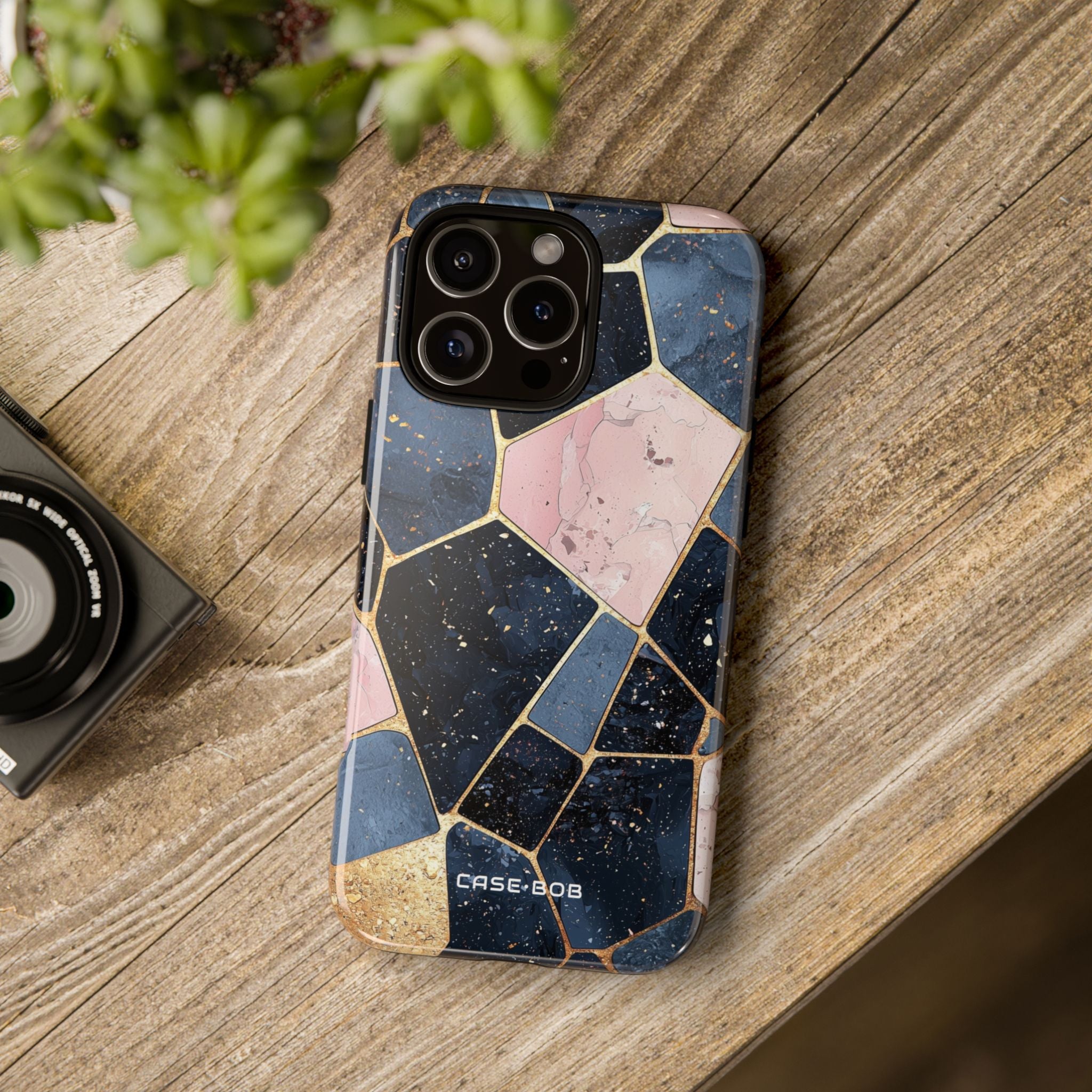 Golden Mosaic iPhone 16 Pro Max Skal - Tough