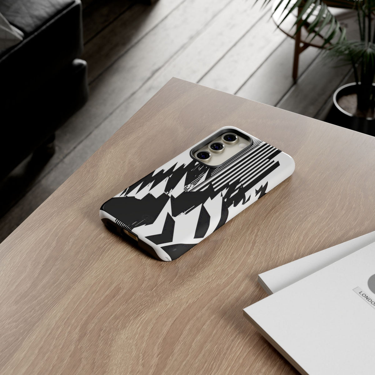 White Tough Phone Case for Samsung - Shattered Vector Spire