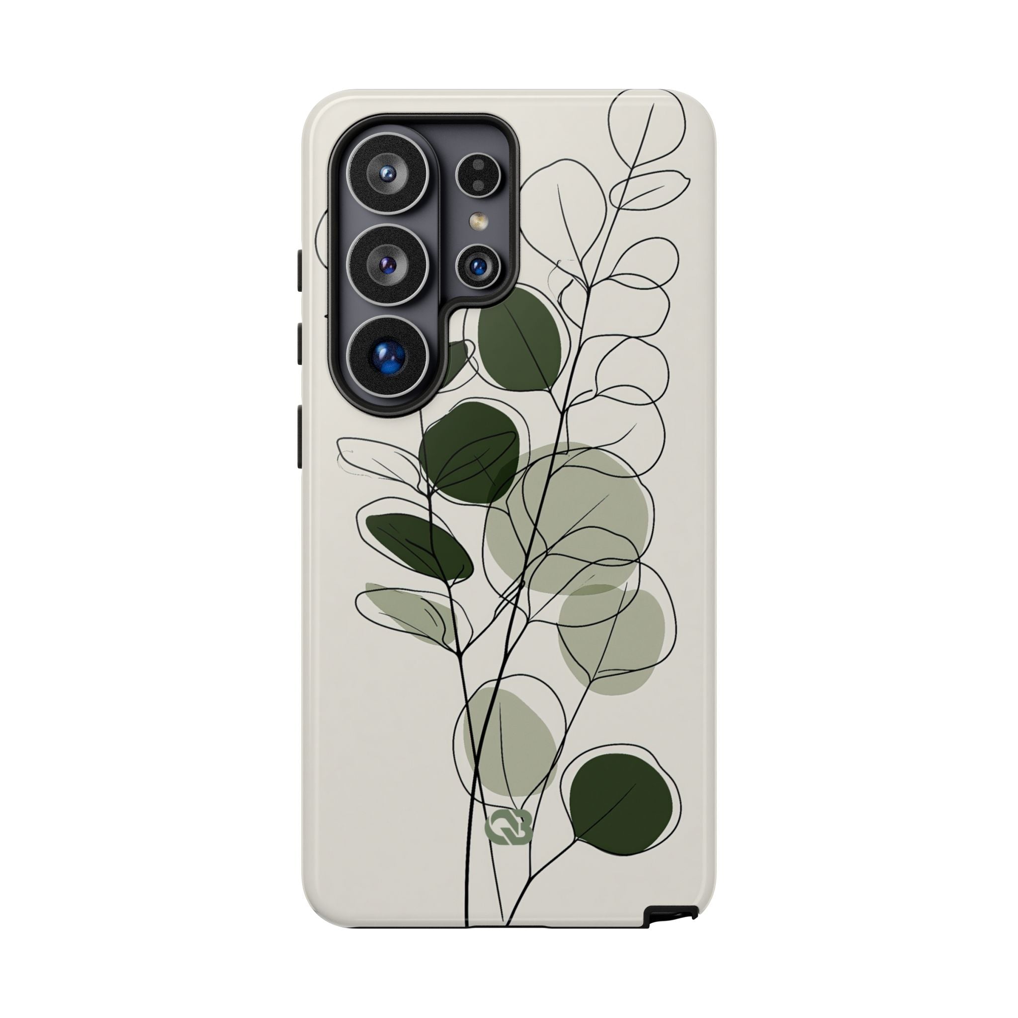 Green Tough Phone Case for Samsung - Muted Eucalyptus Sketch