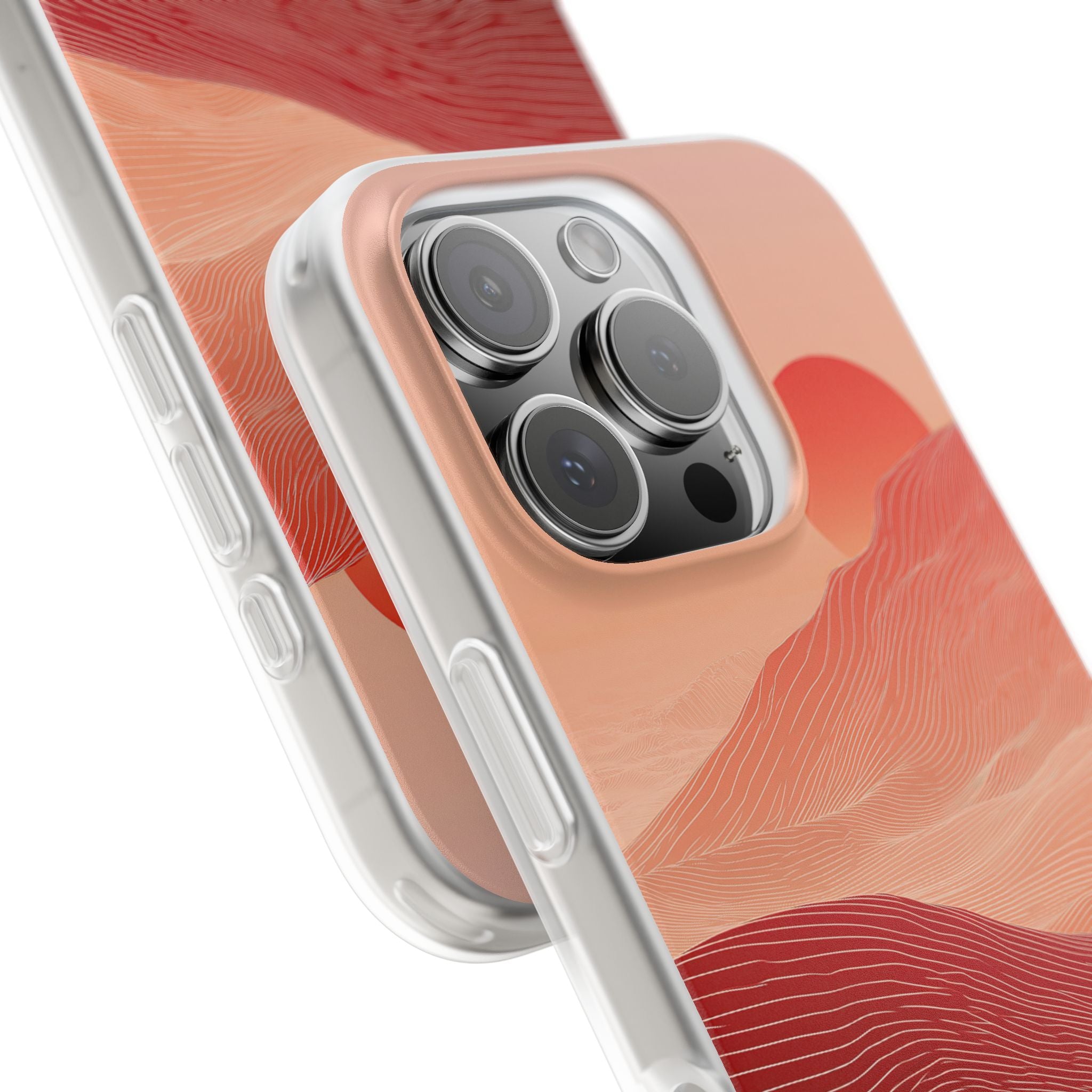Red Lite Phone Case for iPhone - Crimson Ridge Lines