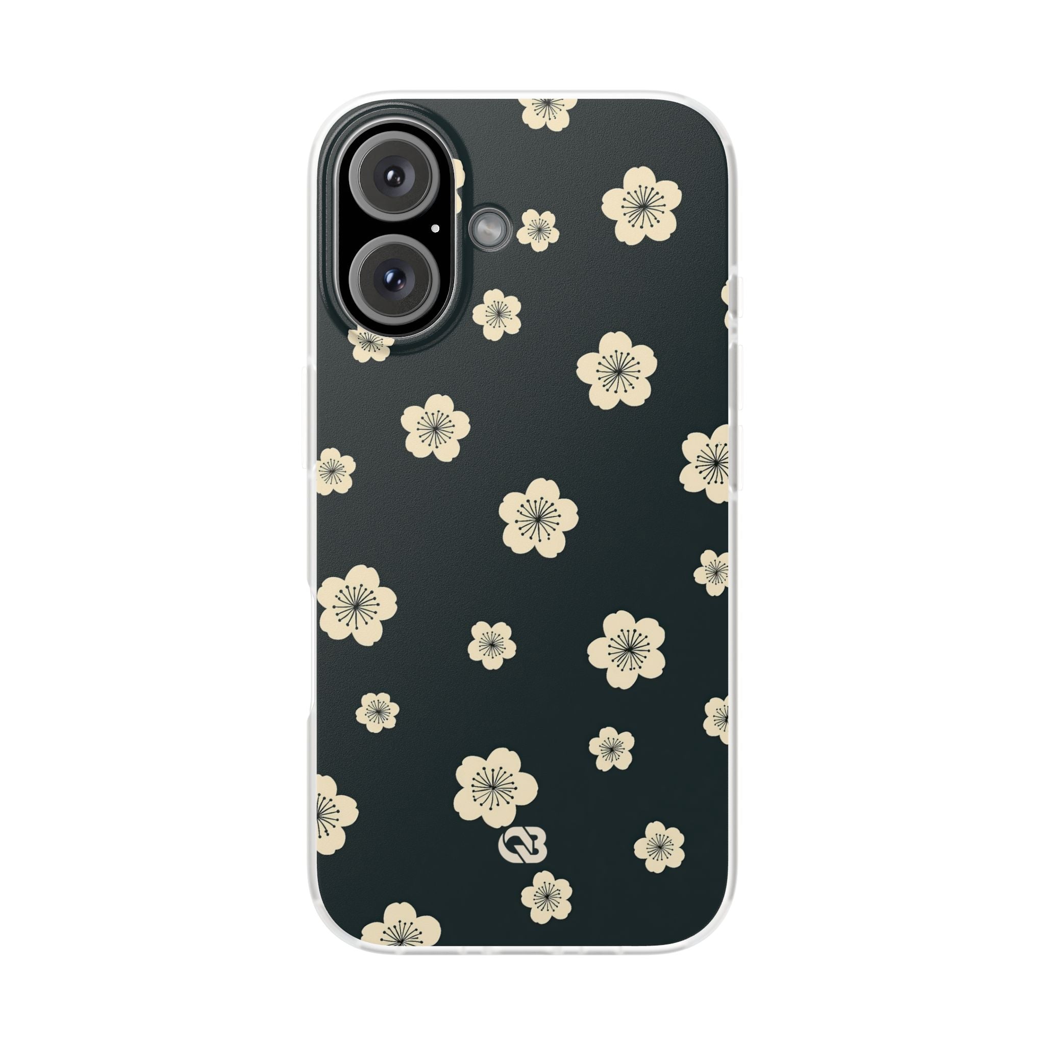 Teal Lite Phone Case for iPhone - Obsidian Cream Petals