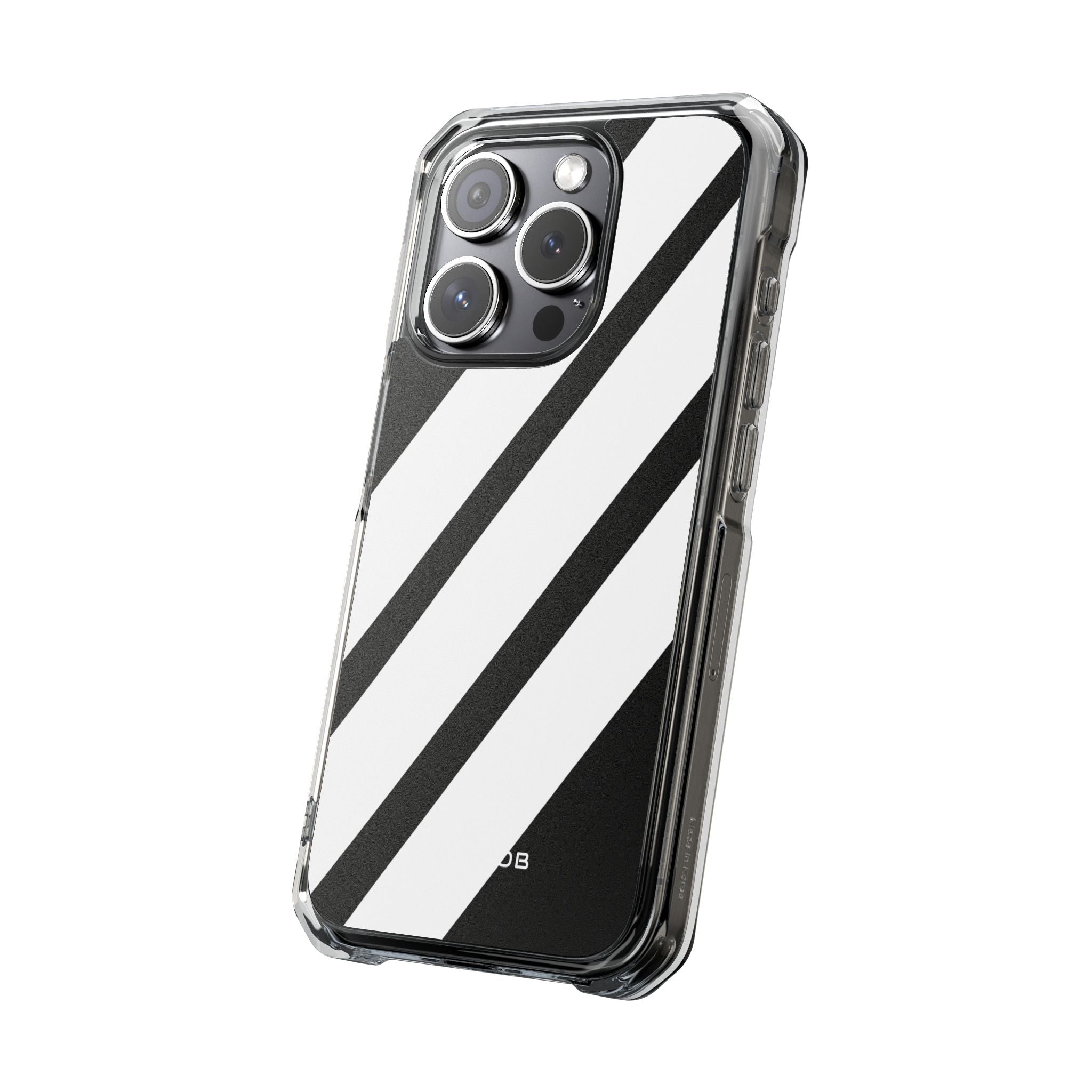 Diagonal Bands Noir iPhone 15 Pro Case - Impact