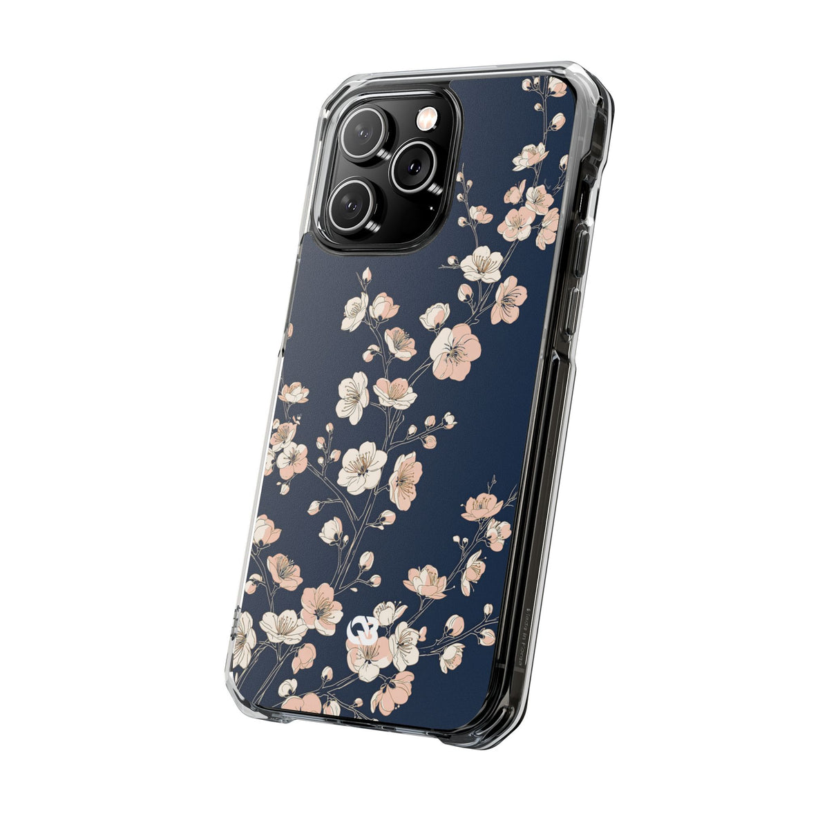 Midnight Plum Blossom · Clear Impact Magnetic Phone Case for iPhone · Blue
