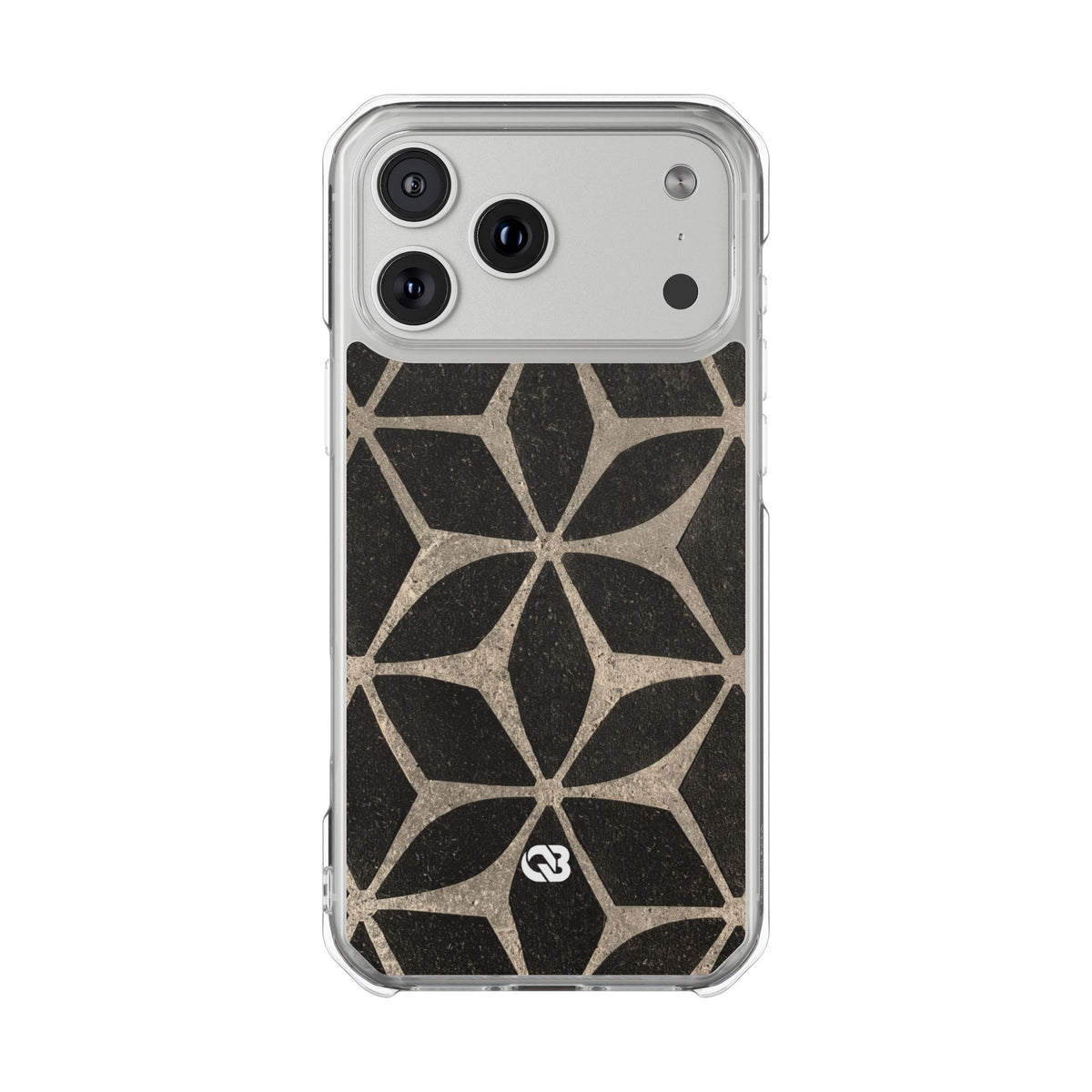 Concrete Mosaic Star · Clear Impact Magnetic Phone Case for iPhone · Black