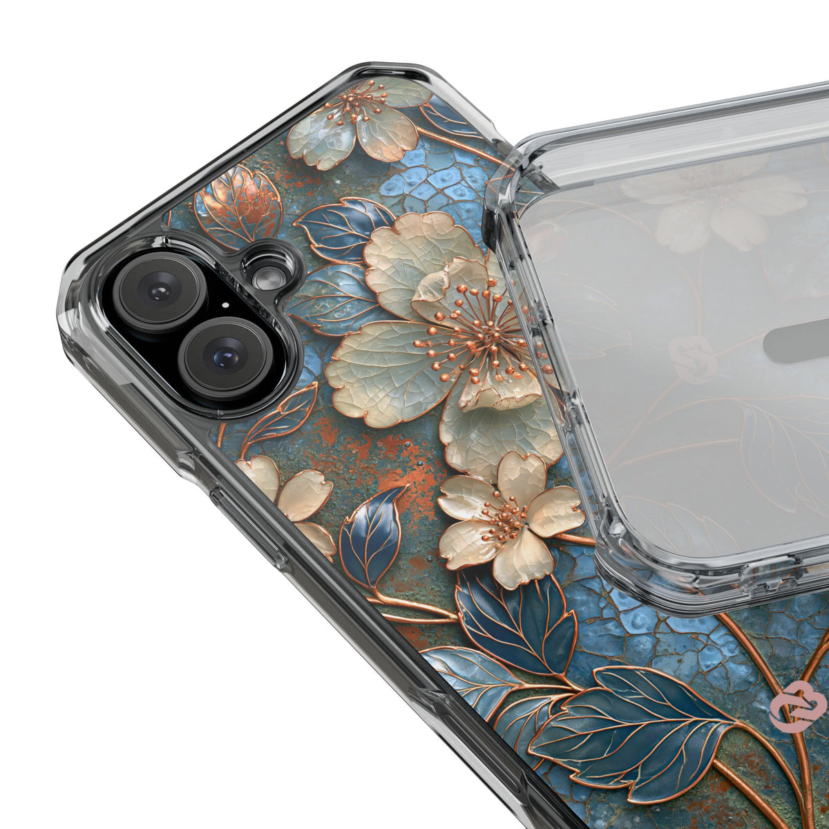 Gilded Blossom Reverie · Clear Impact Magnetic Phone Case for iPhone · Teal