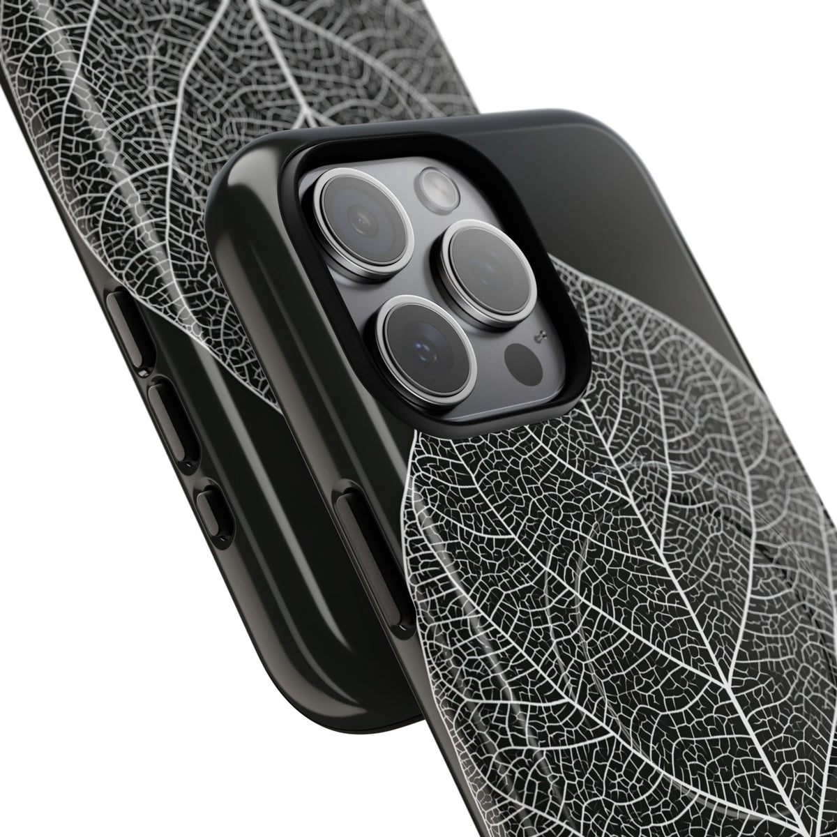 Monochrome Leaf Skeleton · Tough 2.0 Magnetic Phone Case for iPhone · Black
