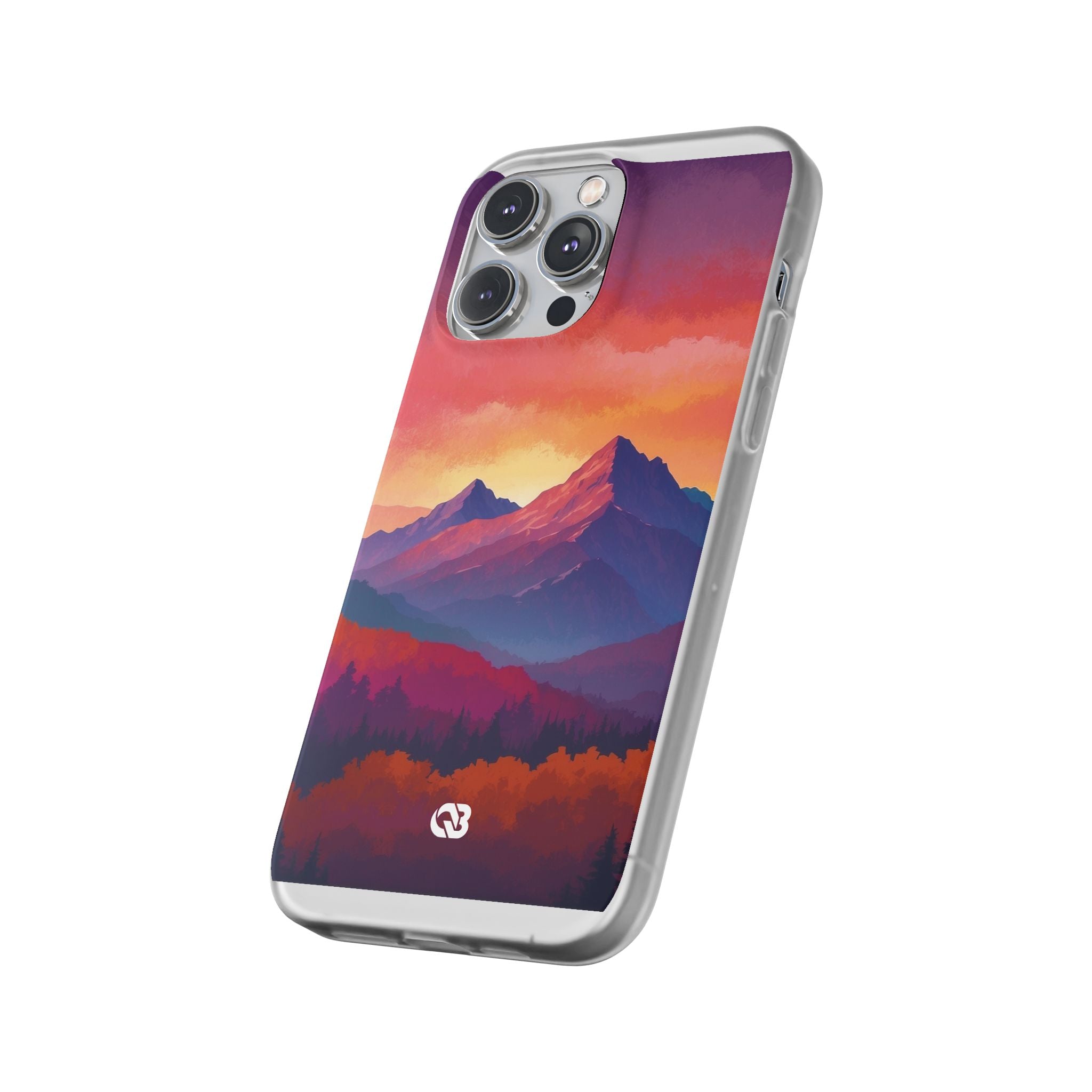 Crimson Mountain Dusk · Soft Custodia per iPhone
