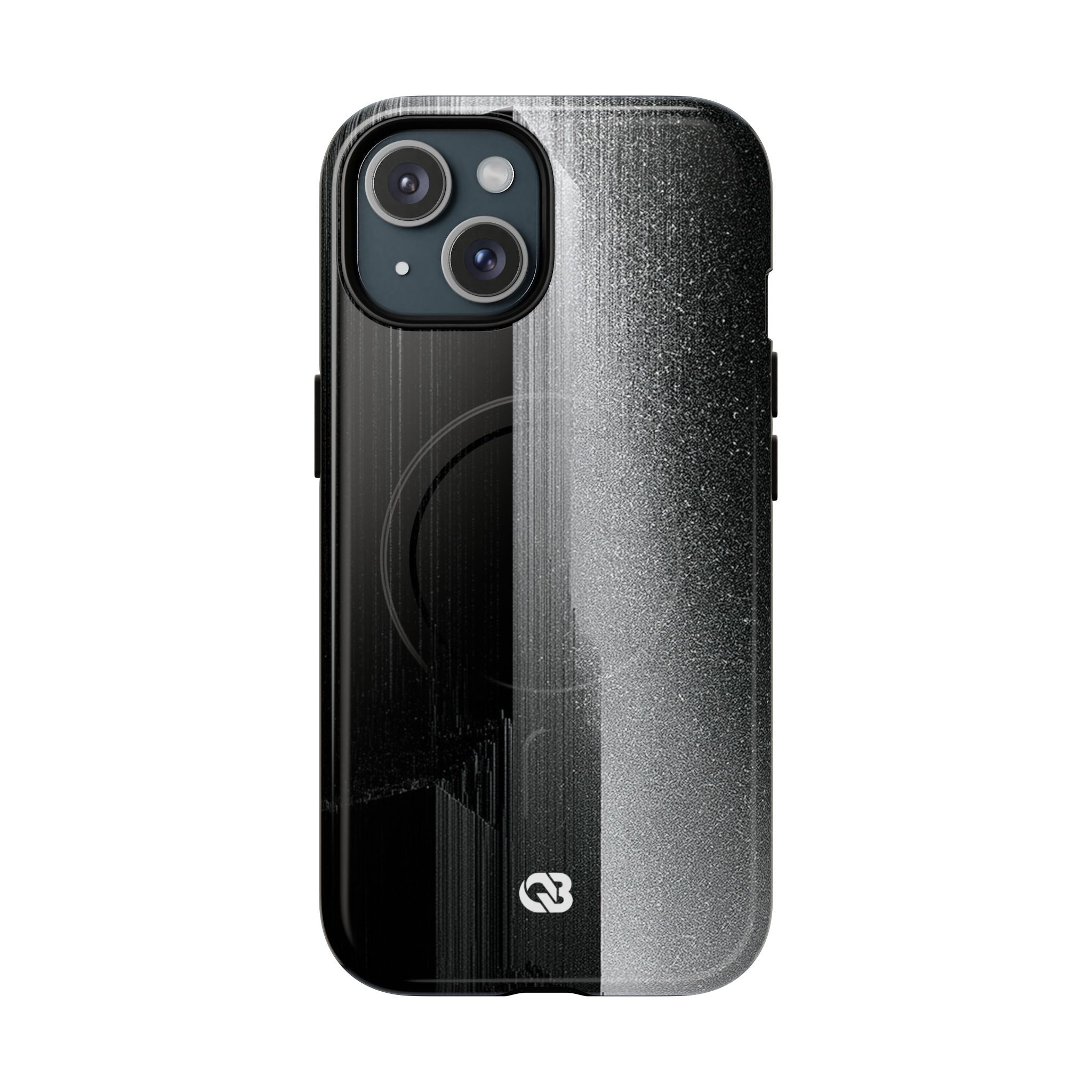 Black Tough 2.0 Magsafe Phone Case for iPhone - Brutalist Pixel Monolith