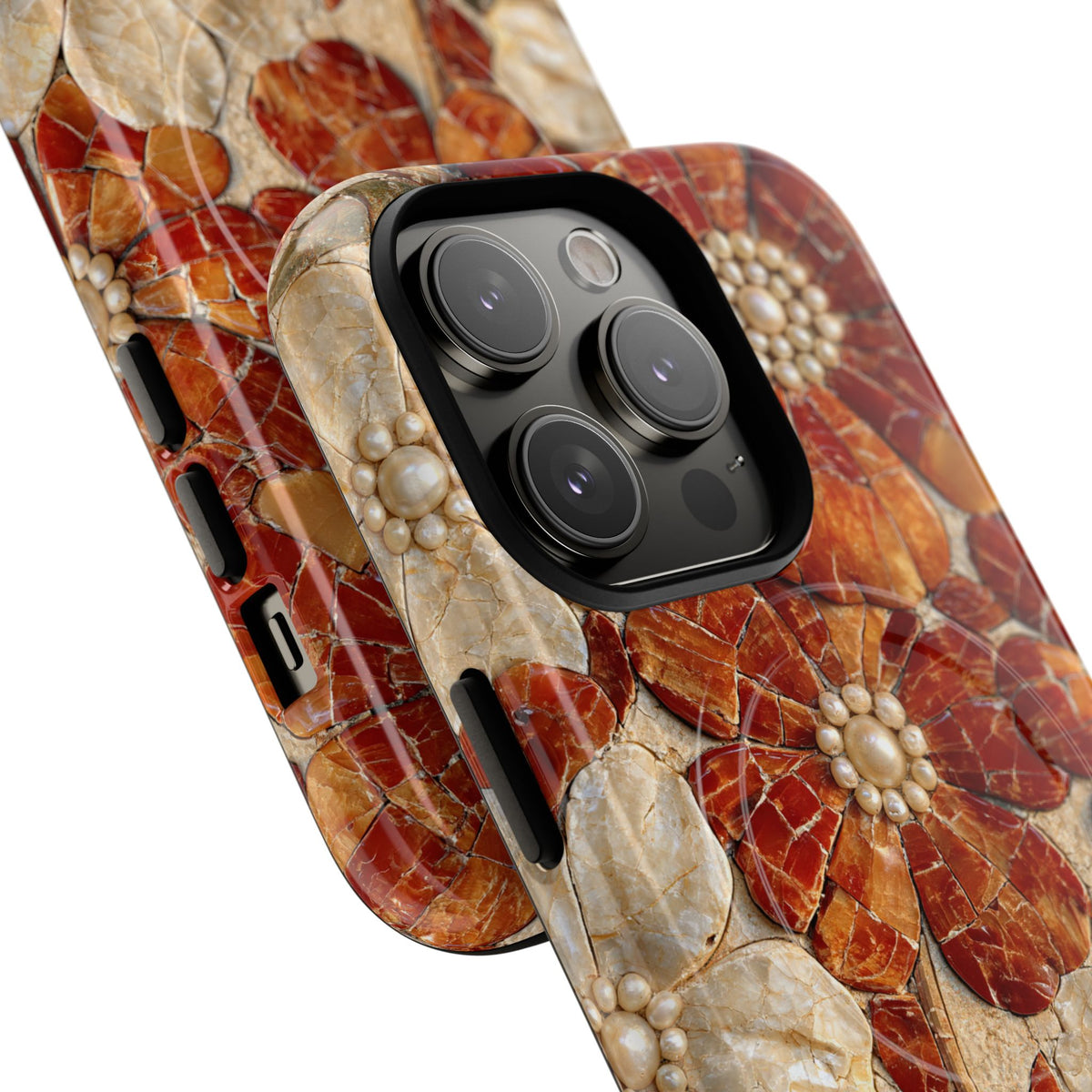 Carnelian Pearl Bloom · Tough 2.0 Magnetic Phone Case for iPhone · Orange