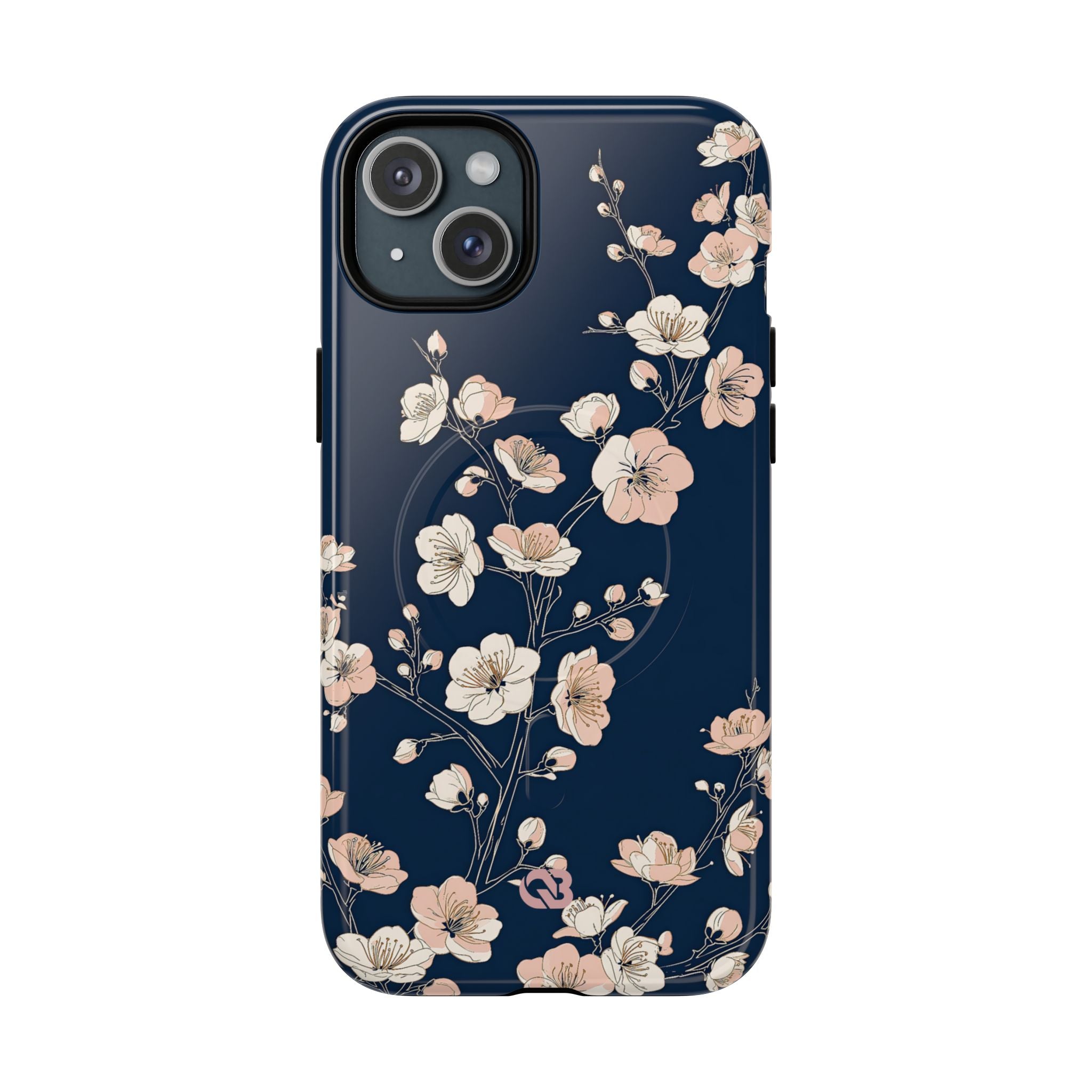 Blue Tough 2.0 Magsafe Phone Case for iPhone - Midnight Peach Sakura