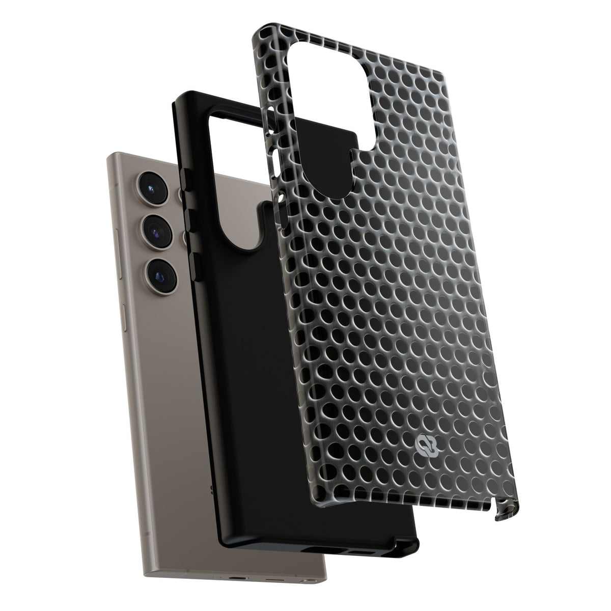 Silver Tough Phone Case for Samsung - Brutalist Steel Mesh
