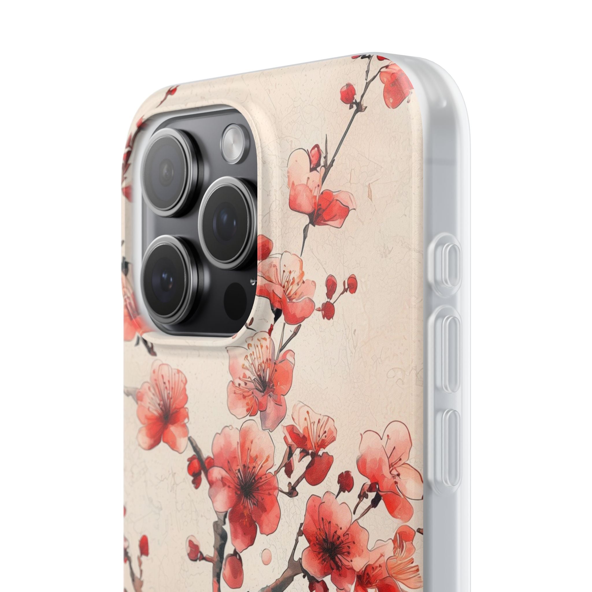 Crimson Silk Flora · Soft Custodia per iPhone