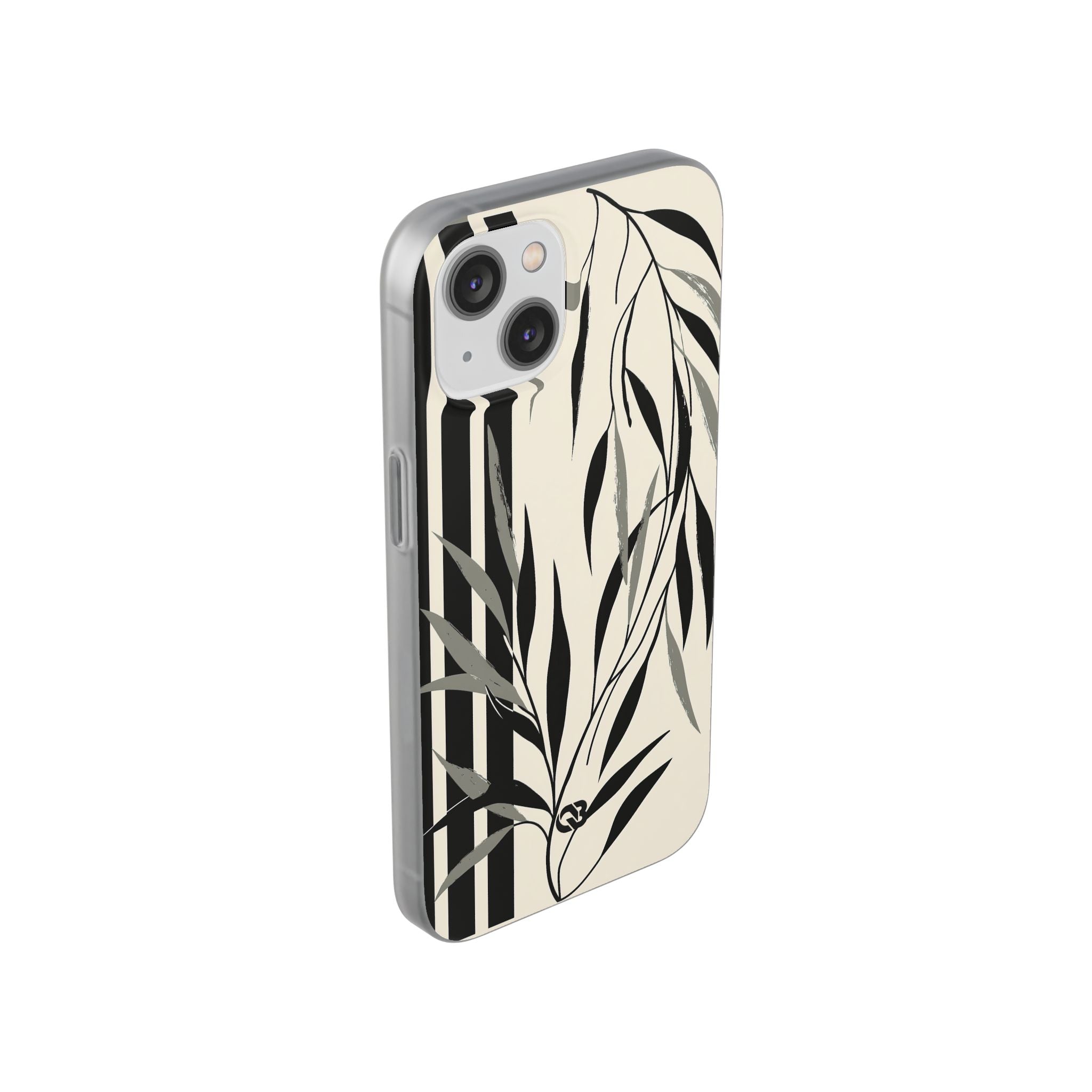 Beige Lite Phone Case for iPhone - Soot Leaf Sketch