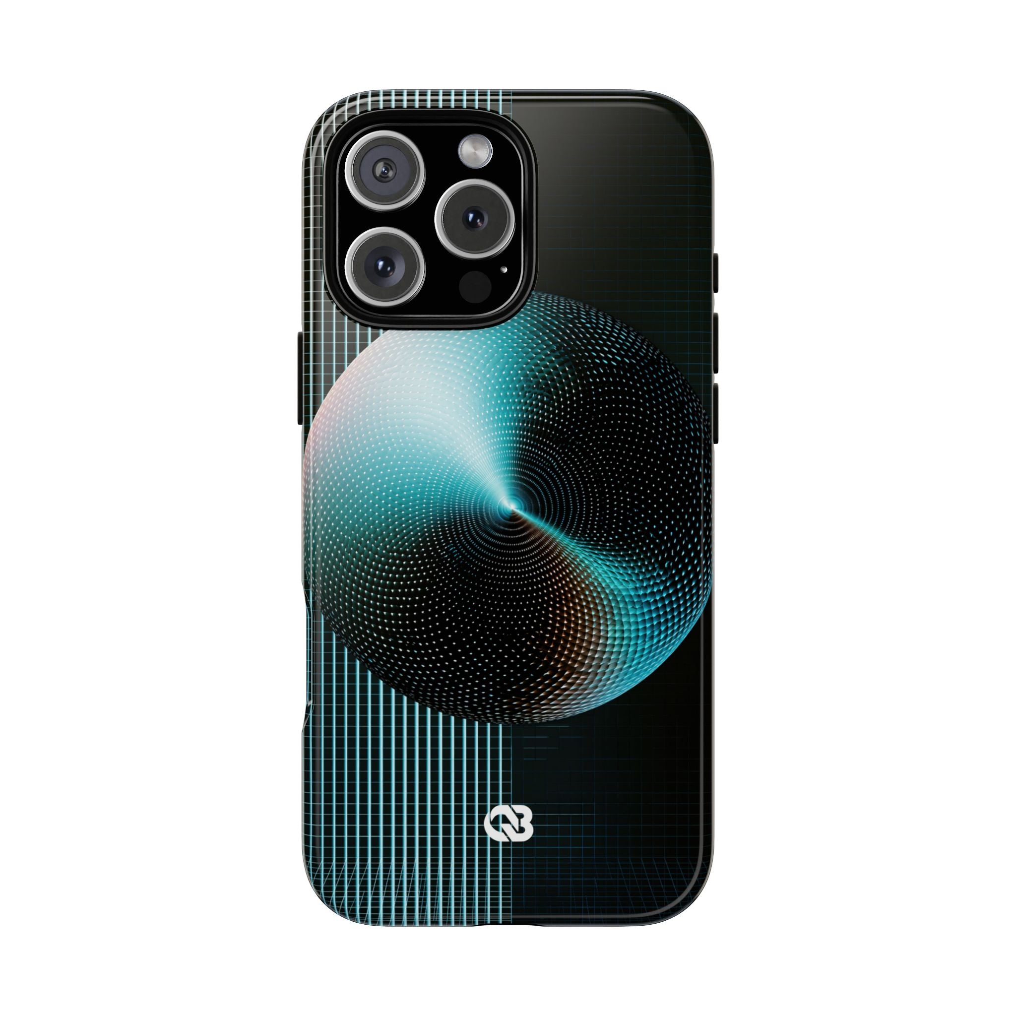 Blue Tough Phone Case for iPhone - Cyan Vector Sphere