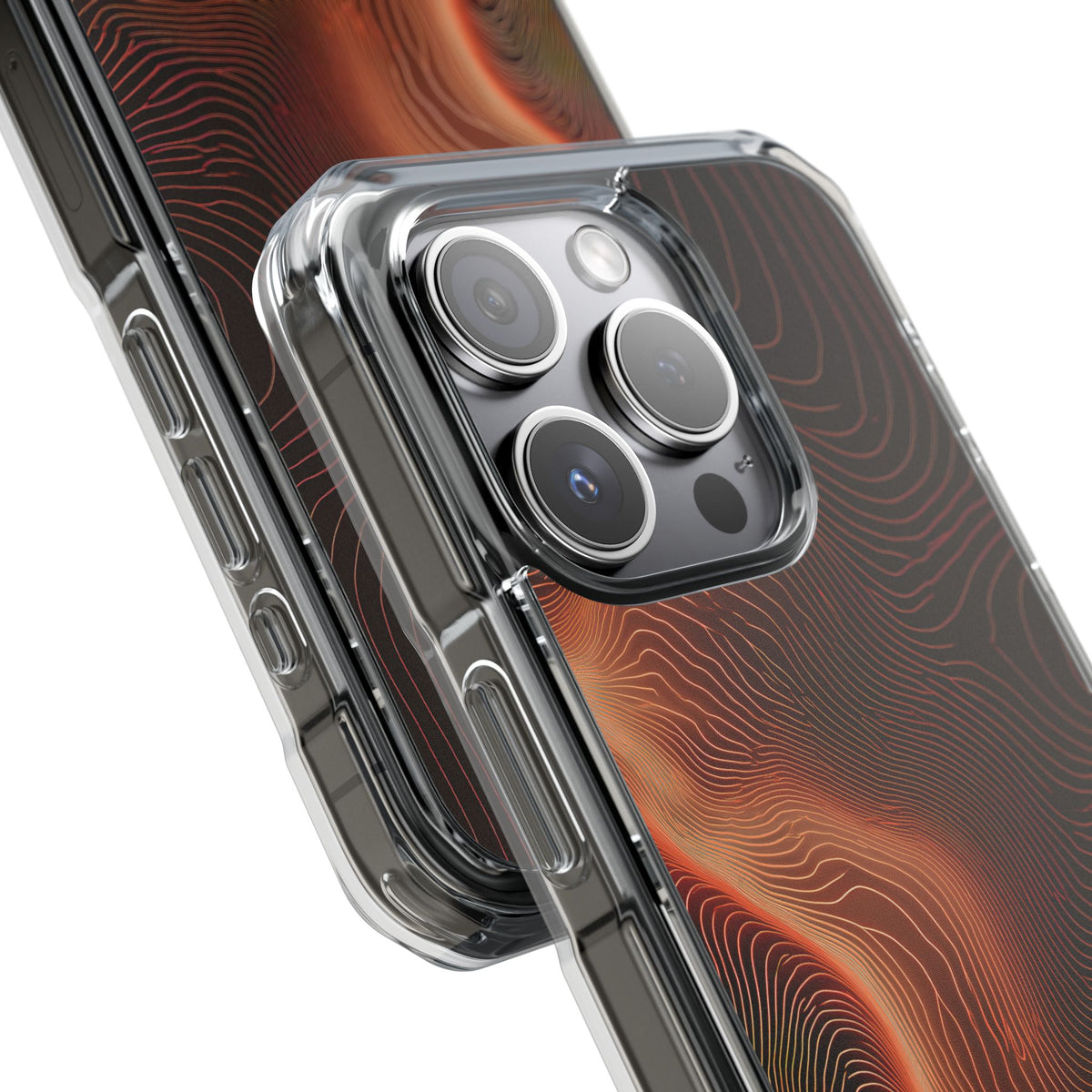 Caldera Ridge · Clear Impact Magnetic Phone Case for iPhone · Orange