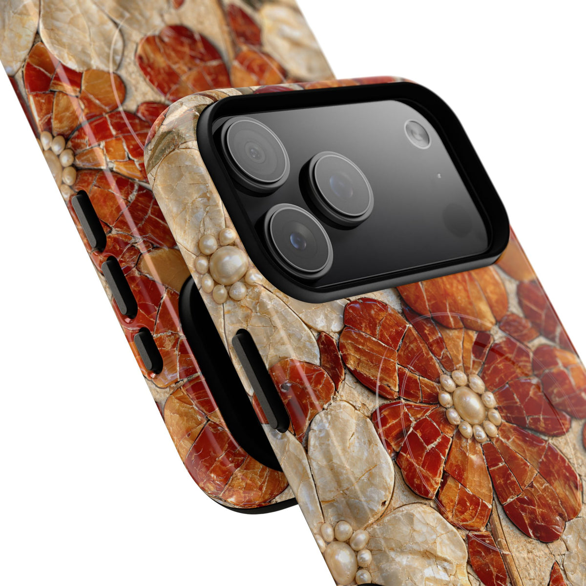 Carnelian Pearl Bloom · Tough 2.0 Magnetic Phone Case for iPhone · Orange