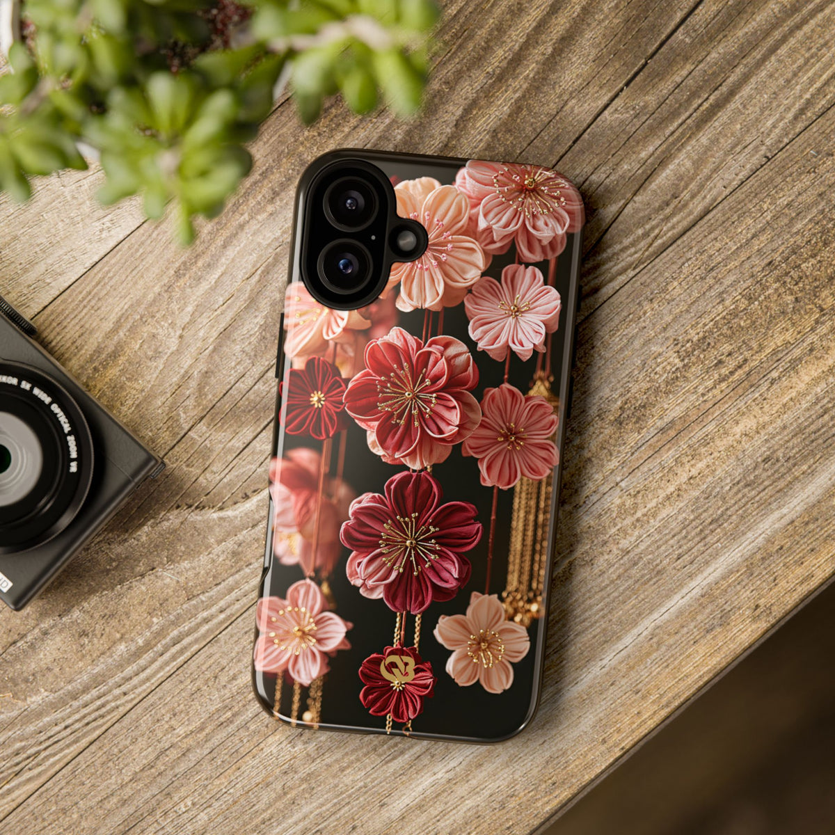 Silk Blossom Kanzashi · Tough Phone Case for iPhone · Pink