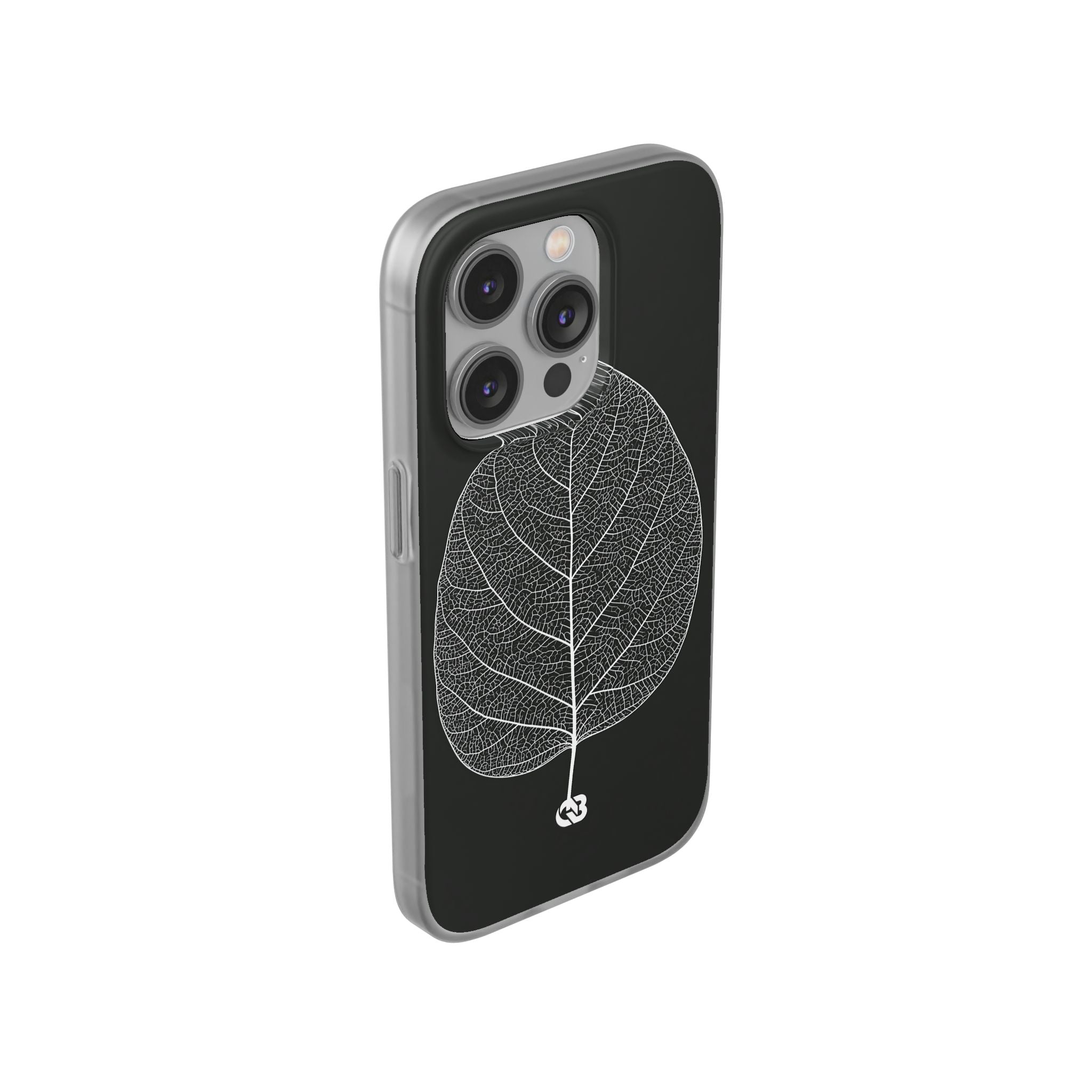 Black Lite Phone Case for iPhone - Bleached Leaf Lattice