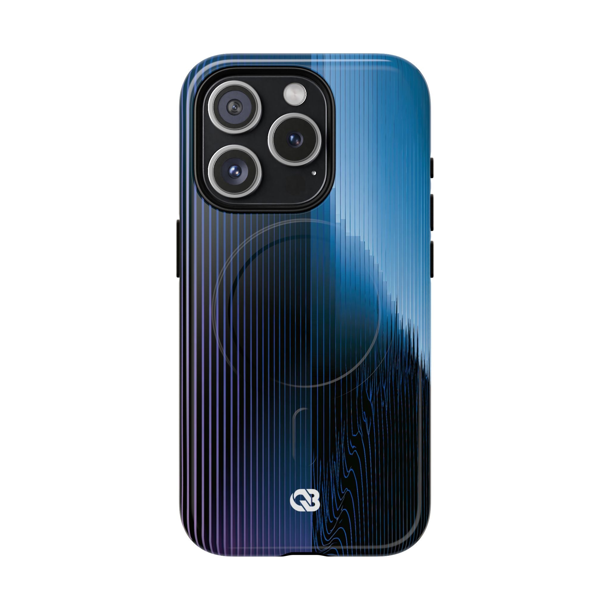 Blue Tough 2.0 Magsafe Phone Case for iPhone - Indigo Distortion Wave