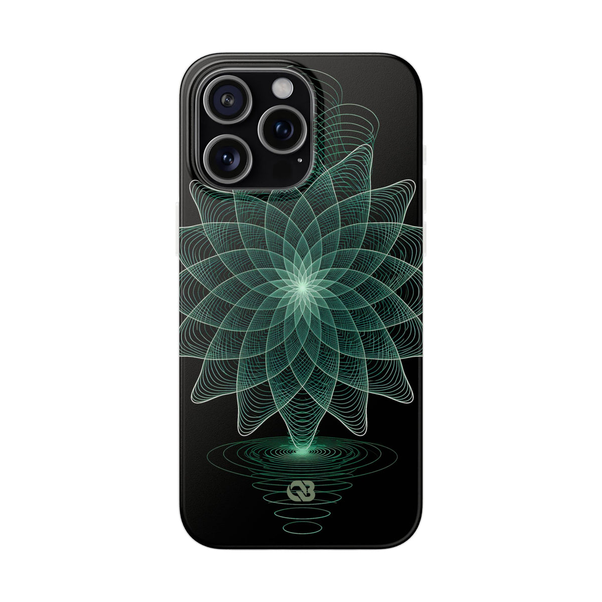 Green Lite Phone Case for iPhone - Cyan Signal Bloom