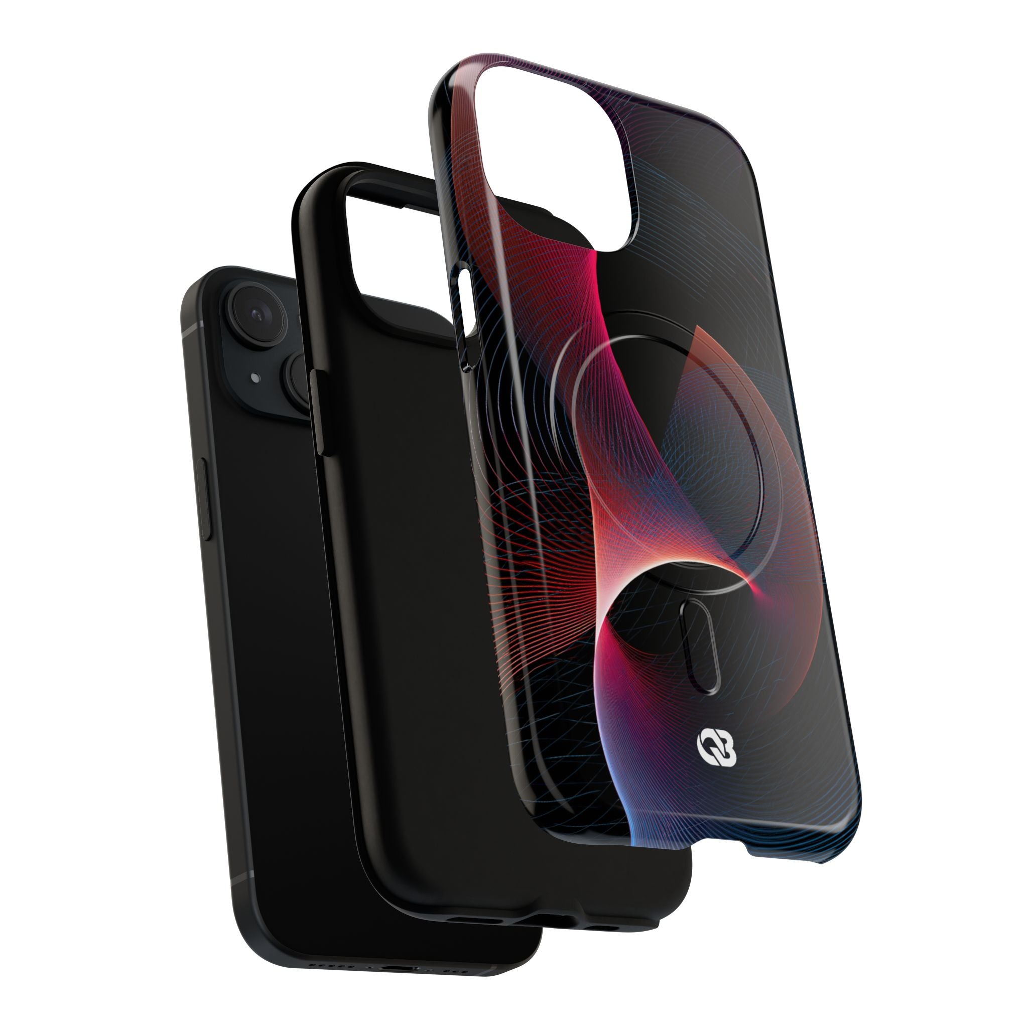 Black Tough 2.0 Magsafe Phone Case for iPhone - Cobalt Crimson Flux