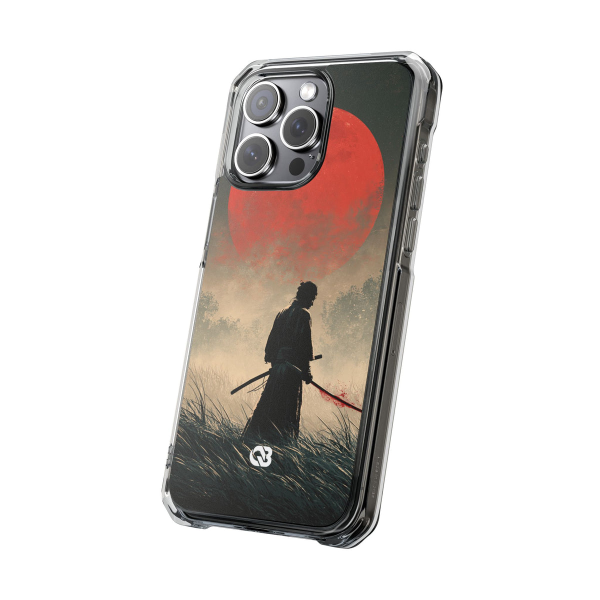 Crimson Moon Ronin · Clear Impact Magnetic Phone Case for iPhone · Red