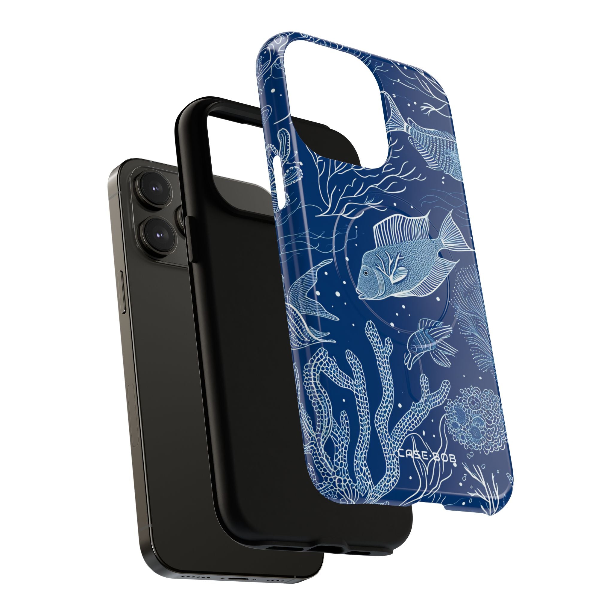 Navy Scale Reef iPhone 14 Pro Max Case - Tough+