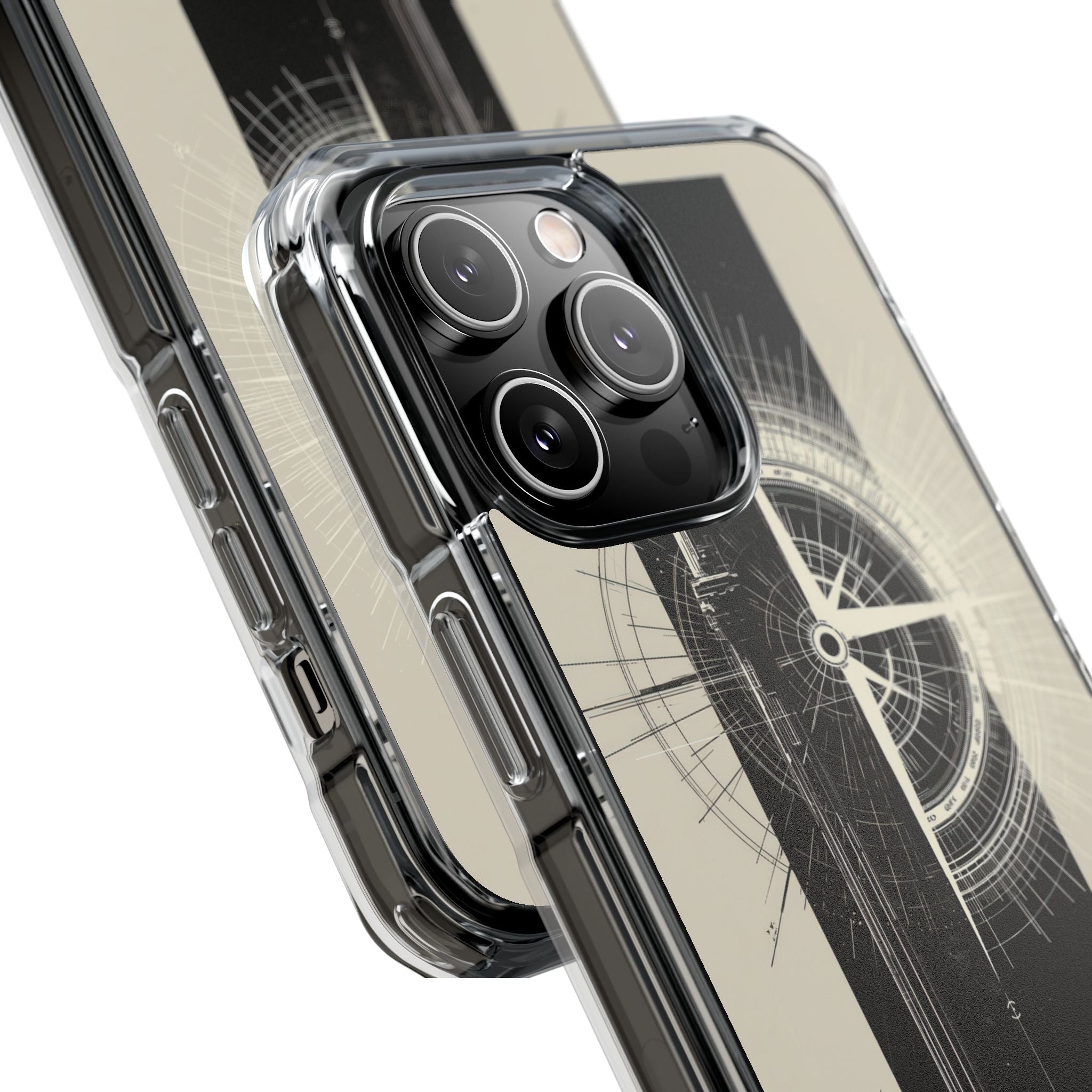 Beige Impact MagSafe Phone Case for iPhone - Zenith Vector Spire