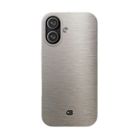 Grey Lite Phone Case for iPhone - Brushed Nickel Linen