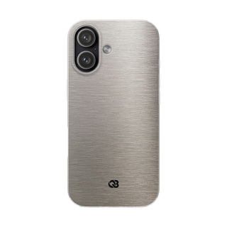 Grey Lite Phone Case for iPhone - Brushed Nickel Linen
