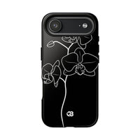 Black Tough Phone Case for iPhone - Noir Alabaster Orchid