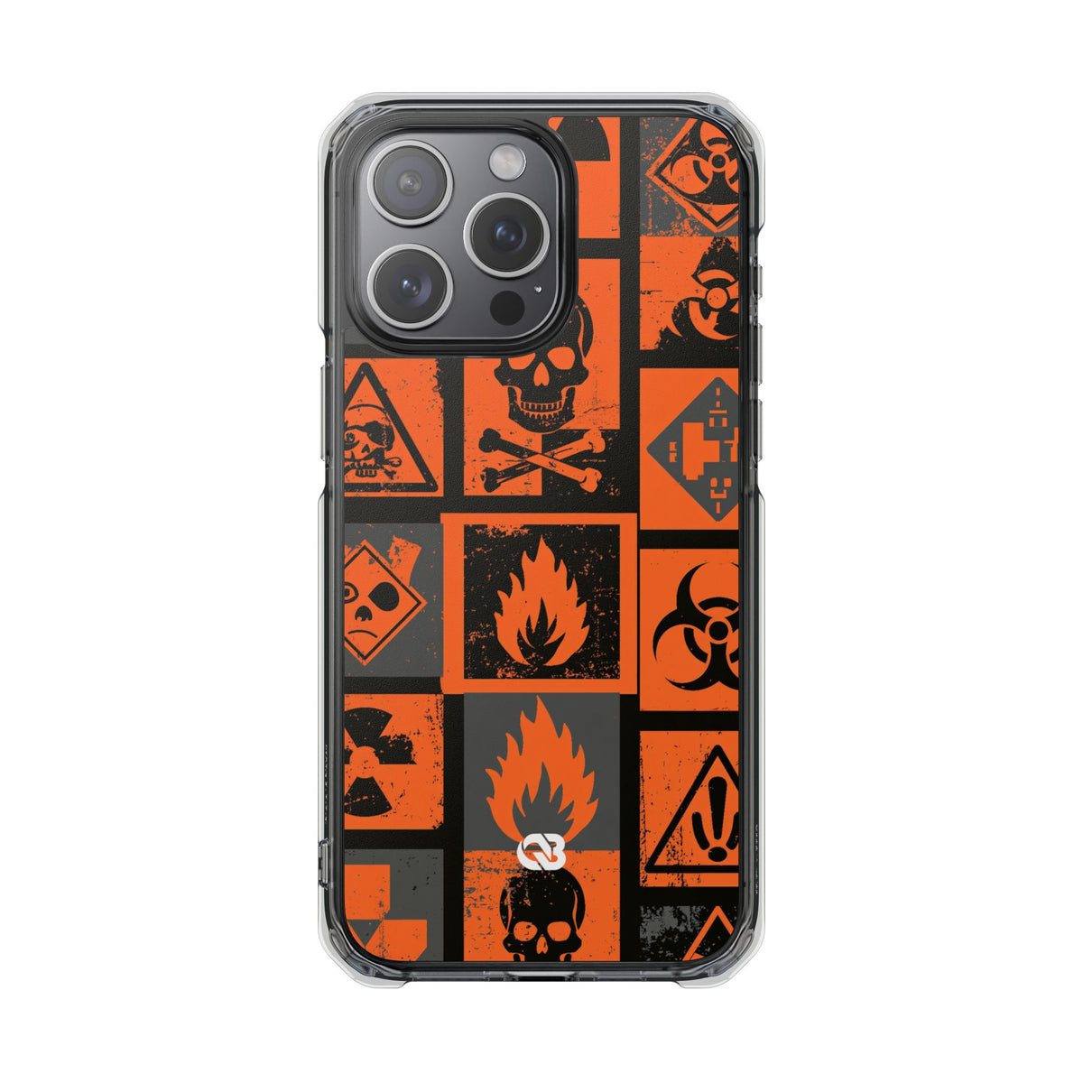 Urban Hazard · Clear Impact Magnetic Phone Case for iPhone · Orange