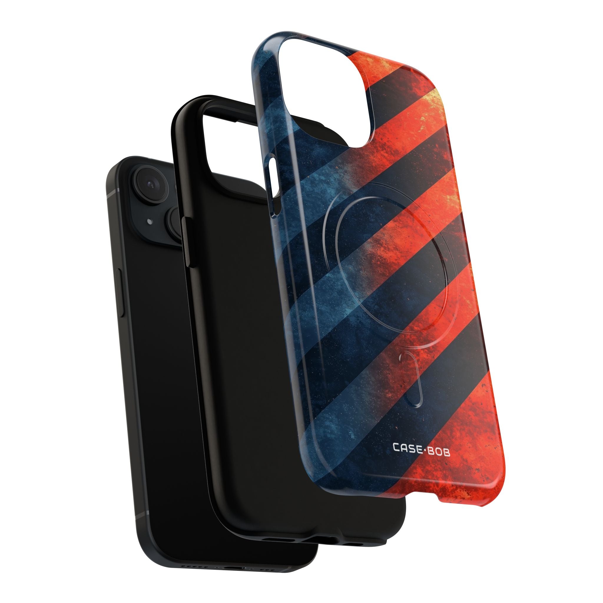 Diagonal Stripes Blaze iPhone 15 Case - Tough+