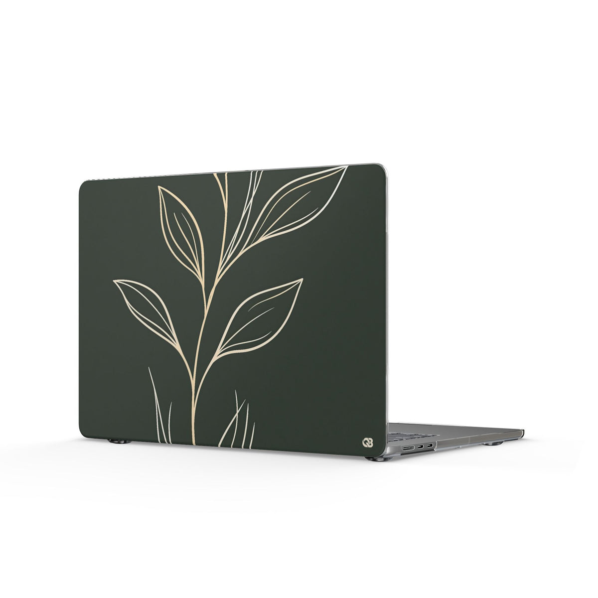 Minimal Botanical Stem · Clear Hard Case for MacBook · Green