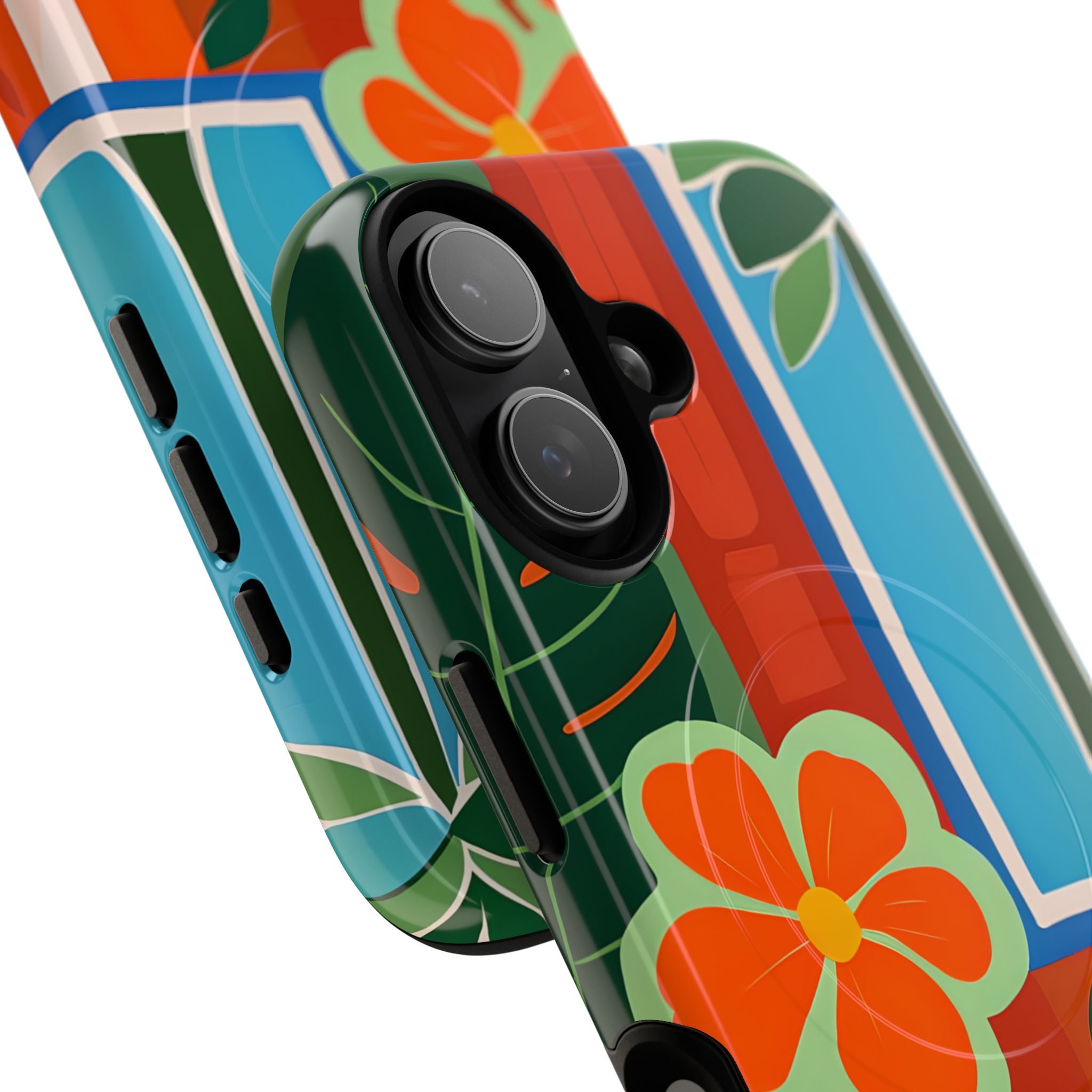 Vivid Jungle Collage · Tough+ Coque de téléphone pour iPhone · MagSafe