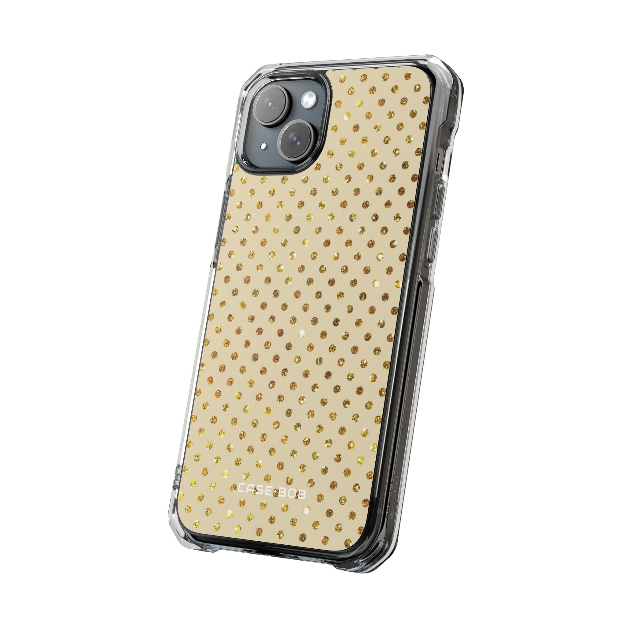 Gold Sparkle Grid iPhone 15 Plus Case - Impact