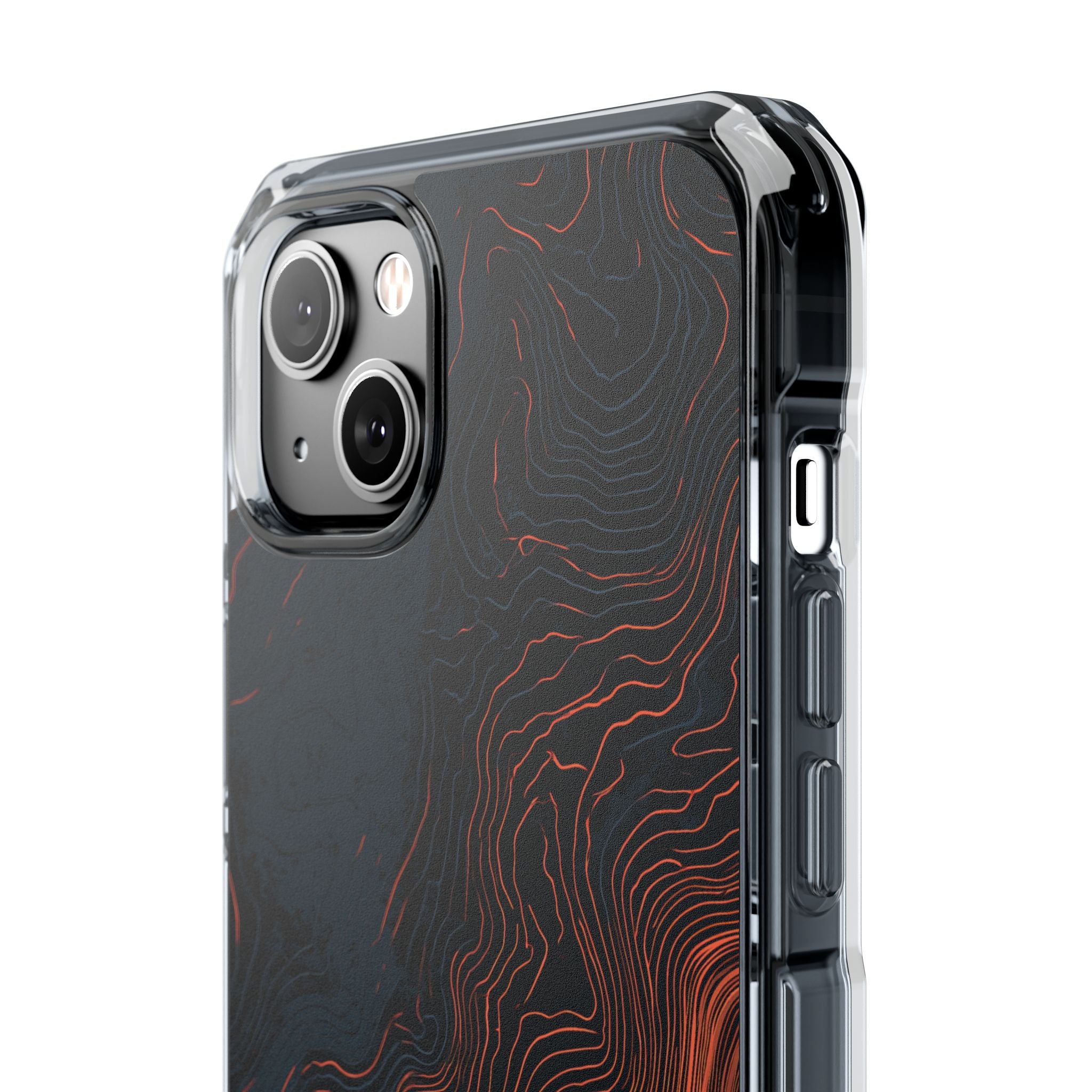 Black Impact MagSafe Phone Case for iPhone - Volcanic Basalt Map