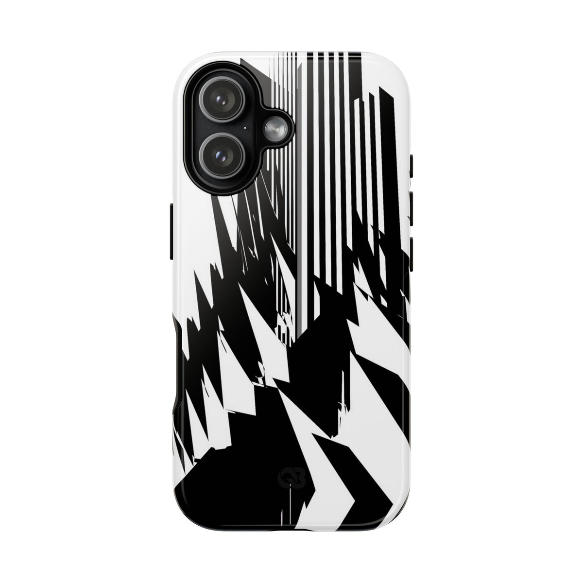 White Tough Phone Case for iPhone - Shattered Vector Spire