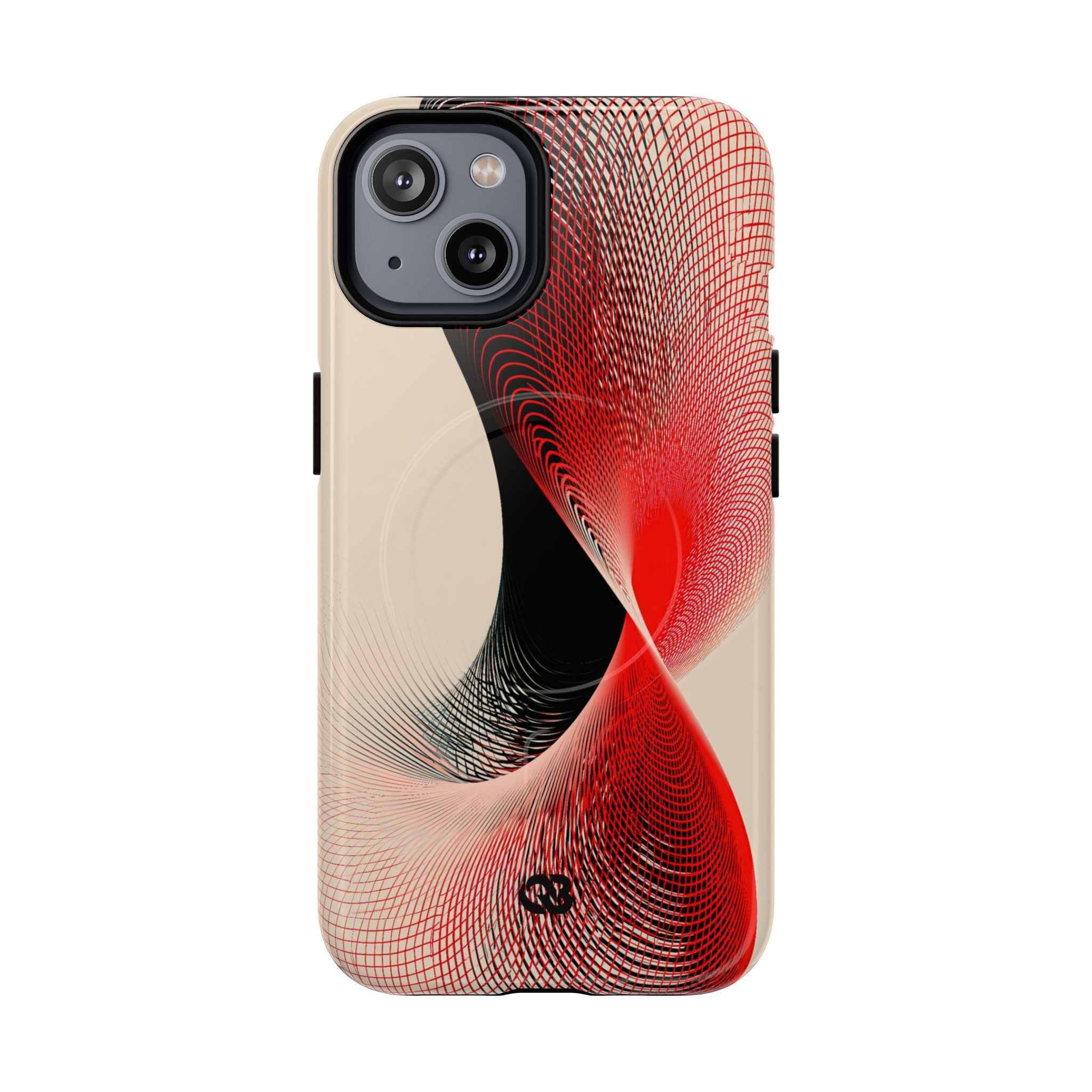 Red Tough 2.0 Magsafe Phone Case for iPhone - Crimson Grid Vortex